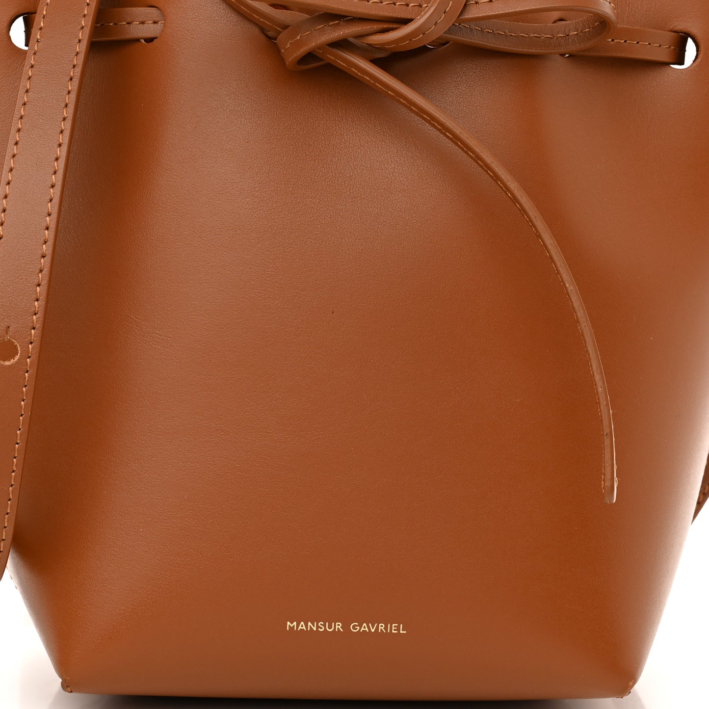 Calfskin Mini Mini Bucket Bag Camello