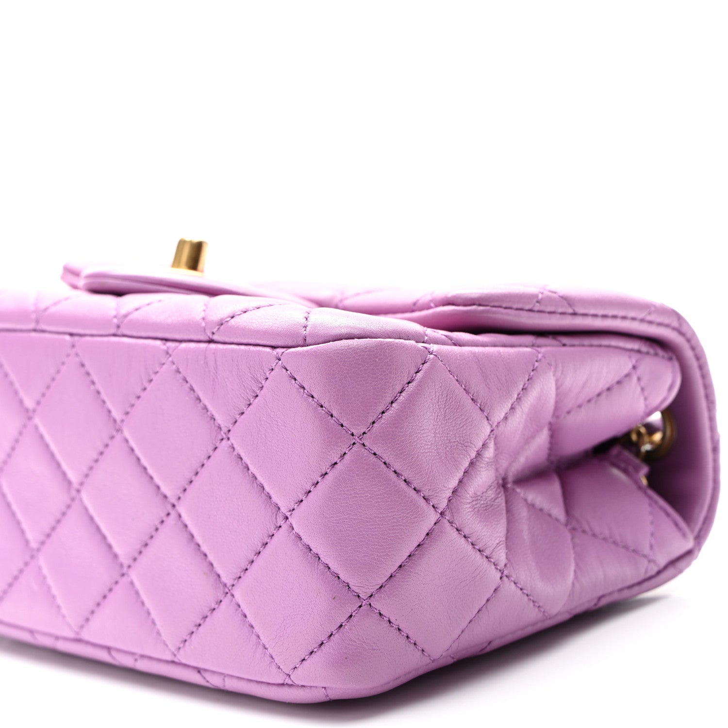 Chanel Lambskin Quilted Mini CC Pearl Crush Flap Purple 10 of 11