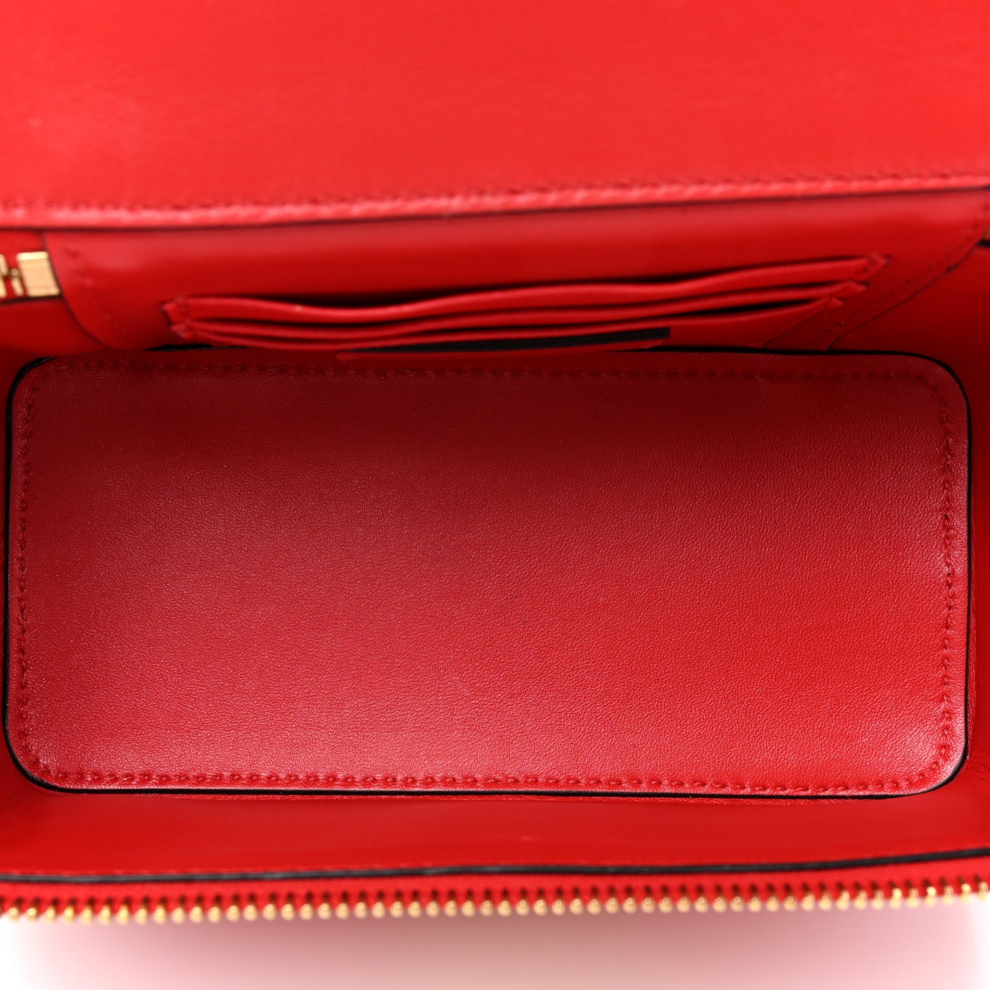 Grained Calfskin VLogo Vanity Case Rouge Pur