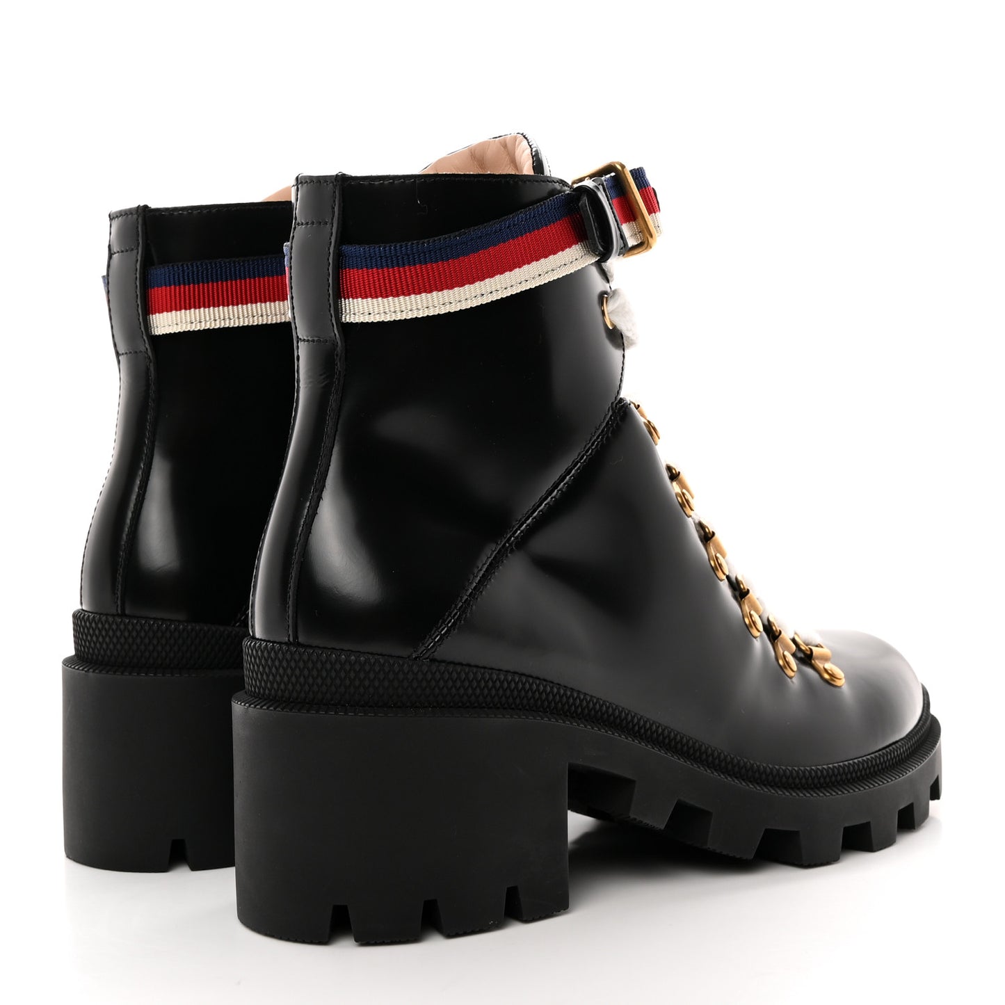 Calfskin Sylvie Web Womens Lace Up Combat Boots 37 Black