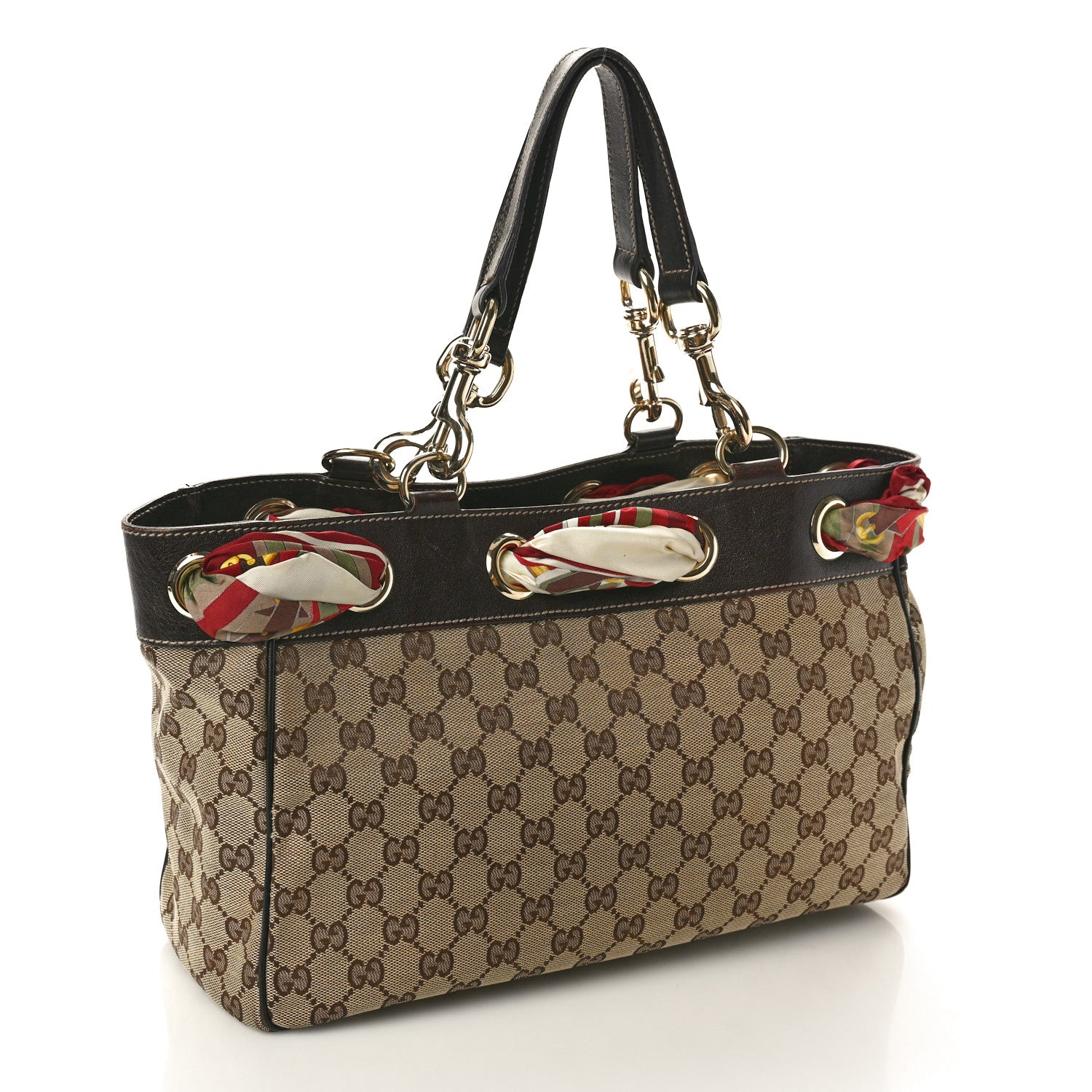 Gucci Monogram Medium Positano Tote Dark Brown 3 of 14