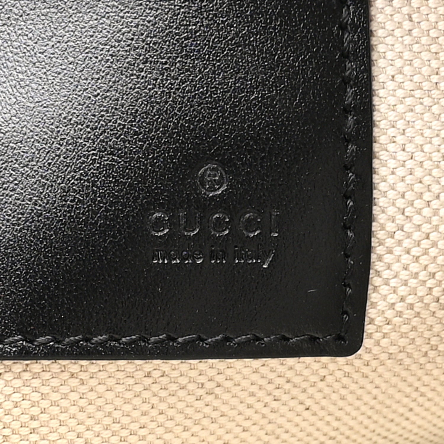 Gucci Calfskin GG Tennis Embossed Wristlet Pouch Black 6 of 9