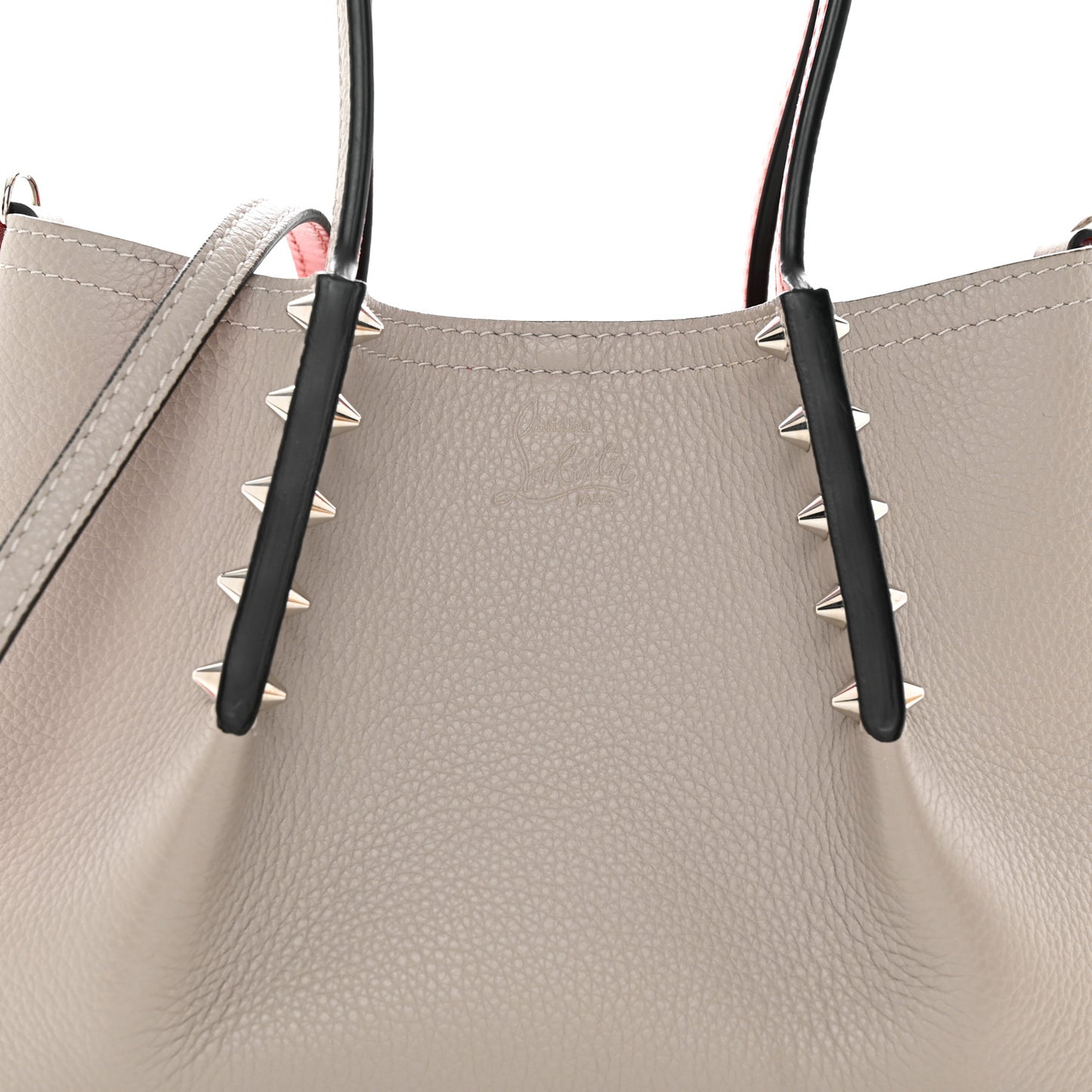 Calfskin Spiked Mini Cabarock Shopper Tote Grey