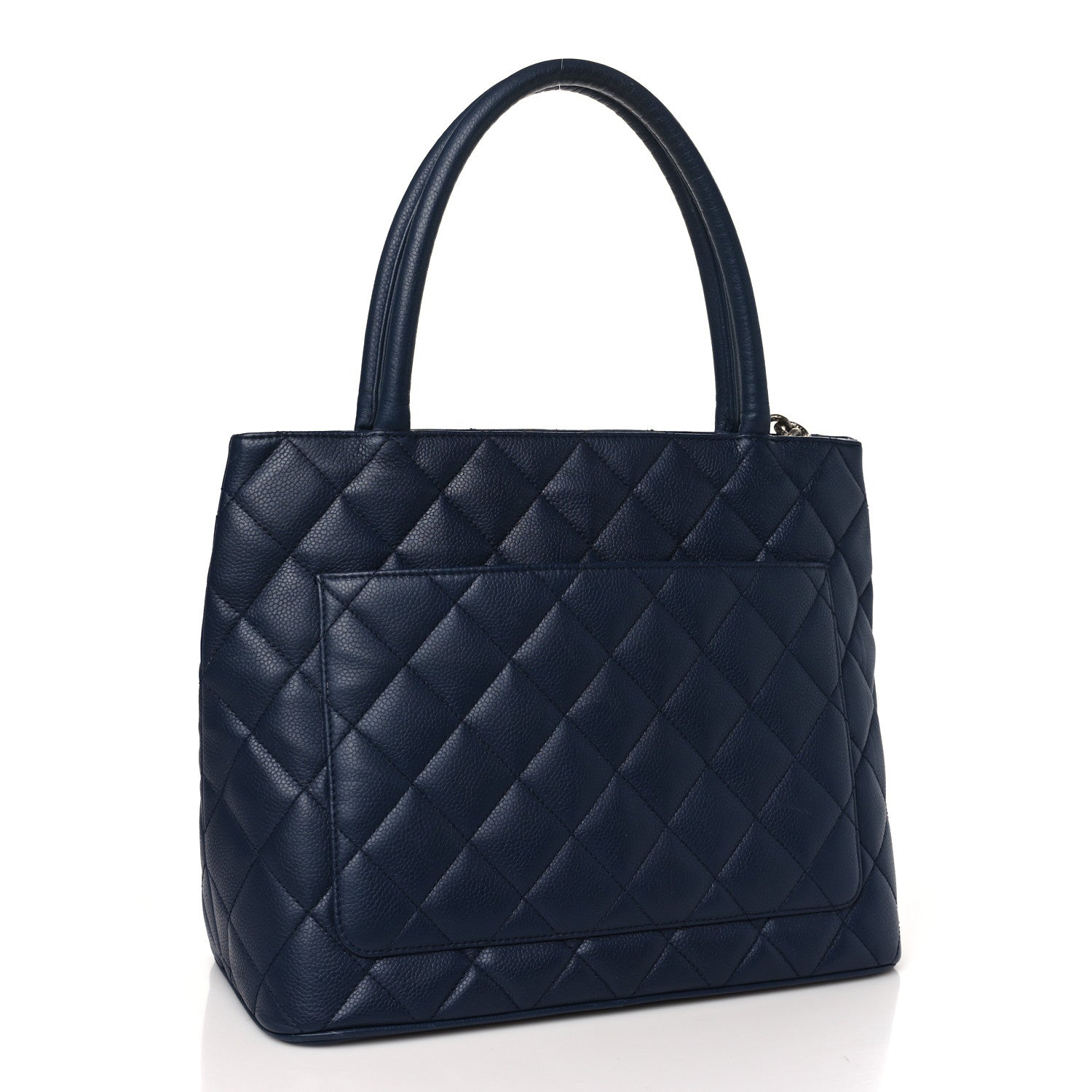 Chanel Caviar Quilted Medallion Tote Blue 3 of 13