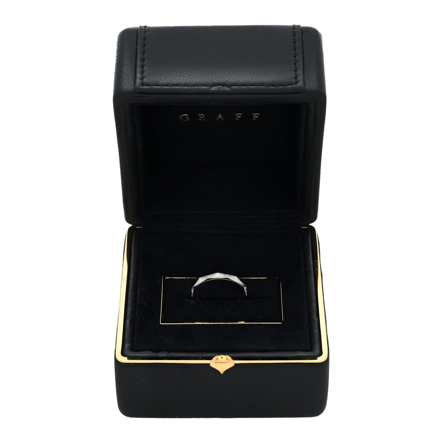 18K White Gold Diamond Laurence Graff Signature Band Ring 47 4.25