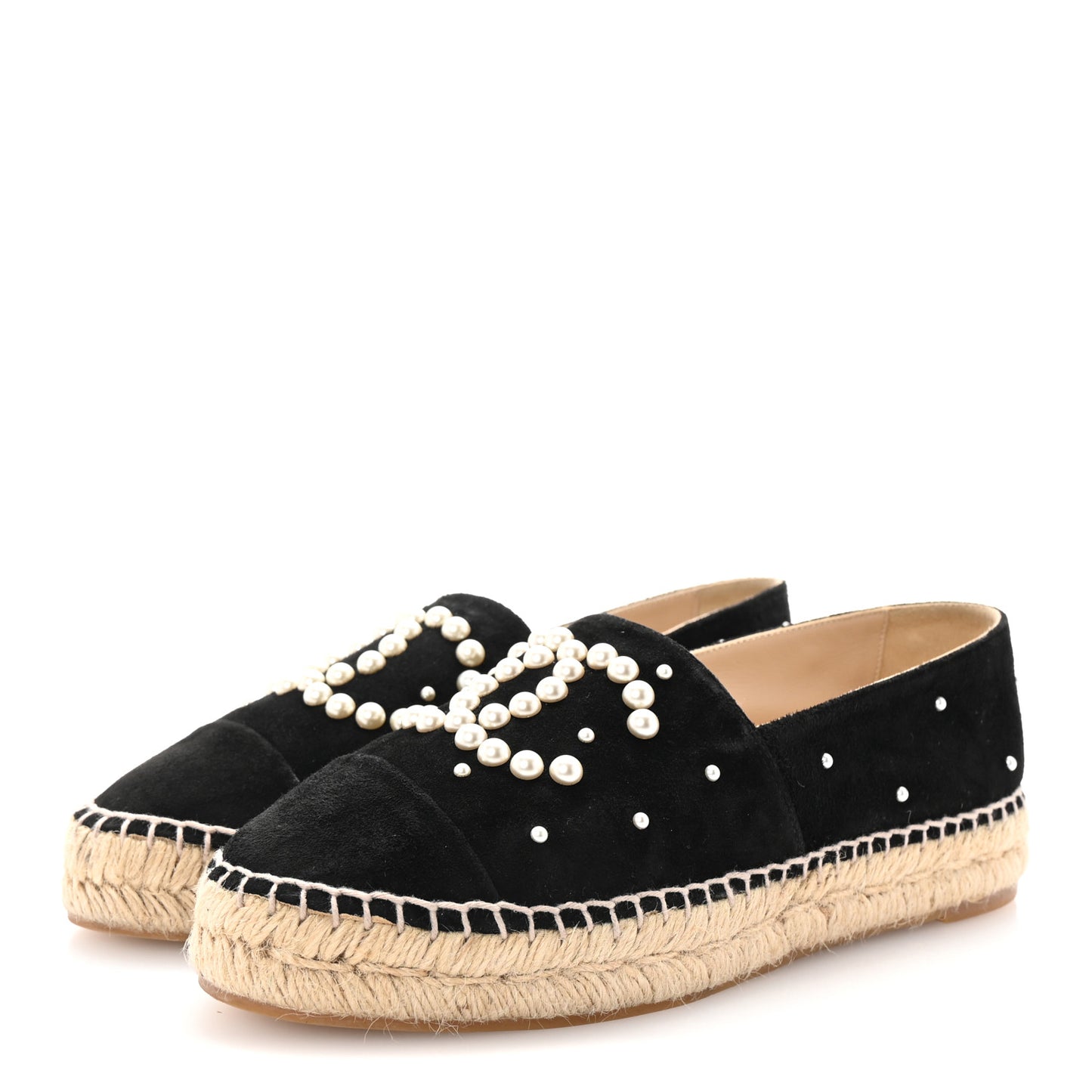 Suede Pearl CC Espadrilles 38 Black