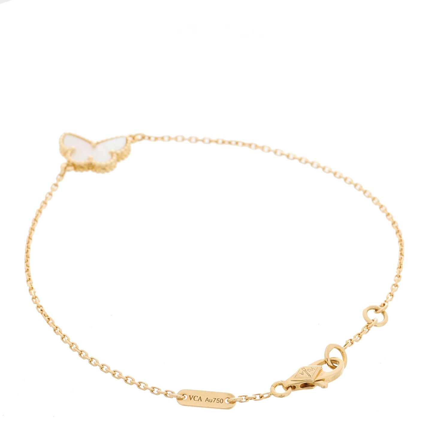 18K Yellow Gold Mother of Pearl Sweet Alhambra Butterfly Bracelet