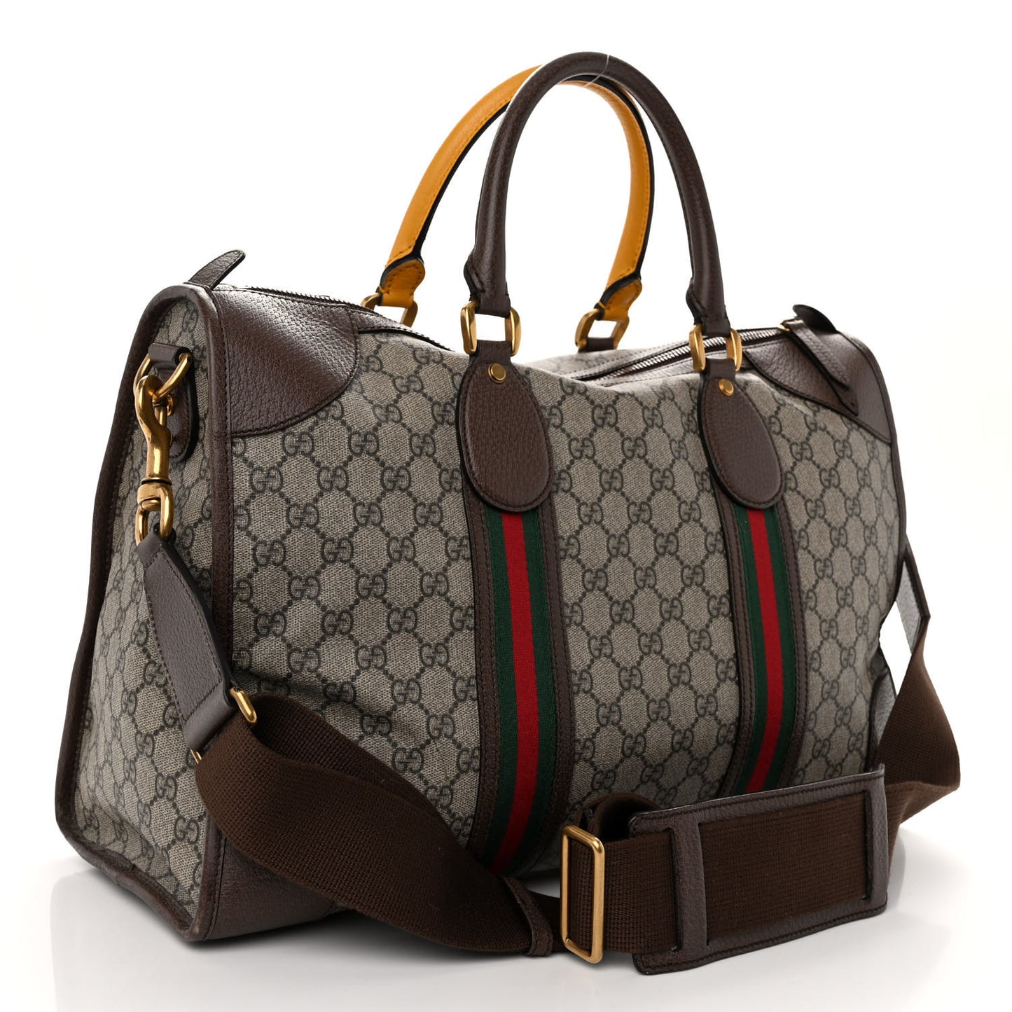 Soft GG Supreme Monogram Web Medium Duffle Bag Beige New Acero Crop