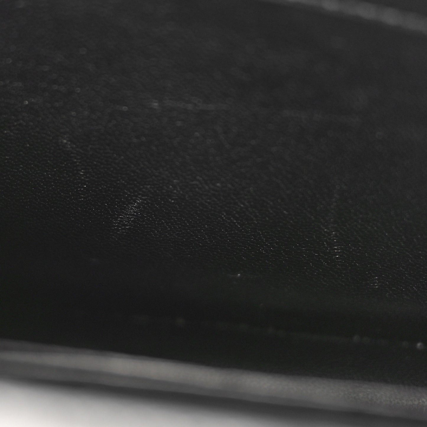 Shiny Calfskin Logo Crocodile Embossed Ville Wallet on Chain Black