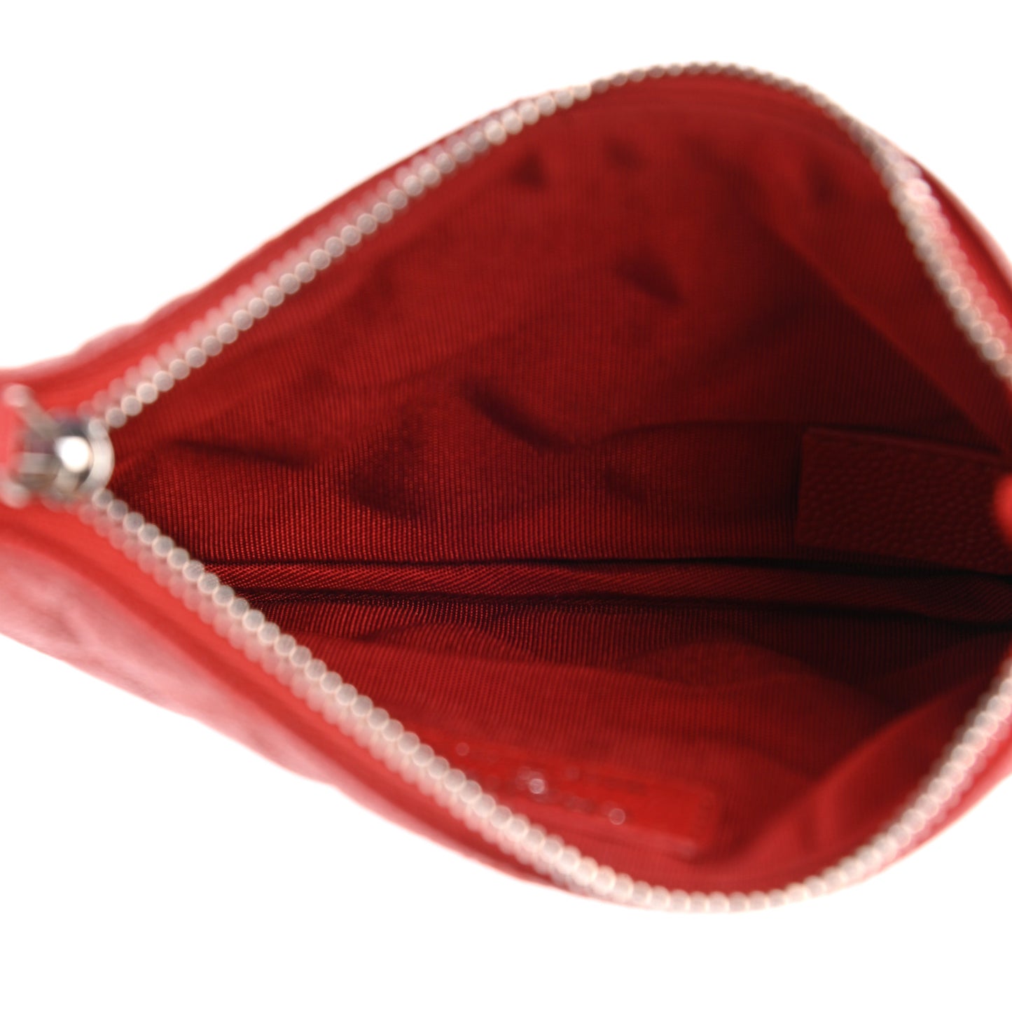 Caviar Quilted Small Cosmetic Case Red