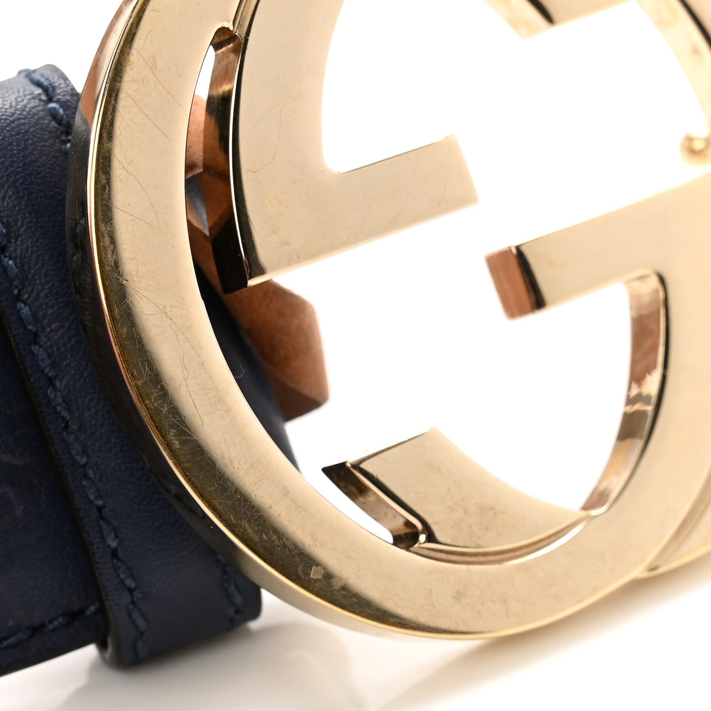 Guccissima Signature Interlocking G 40mm Belt 85 34 Navy