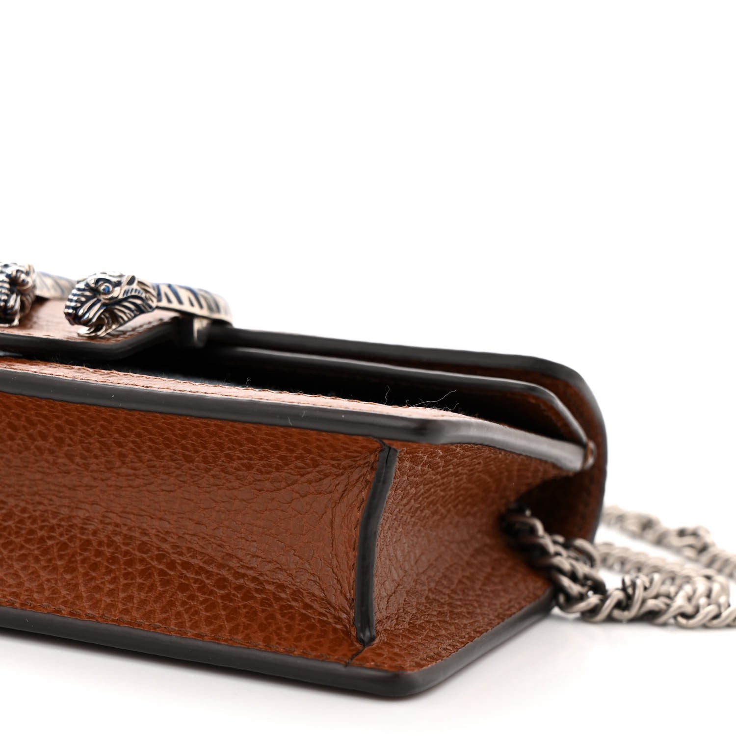 Gucci New Denim GG Monogram Dollar Calfskin Enamel Super Mini Dionysus Shoulder Bag Blue Tea Cuir Epilog Electric Blue 9 of 10