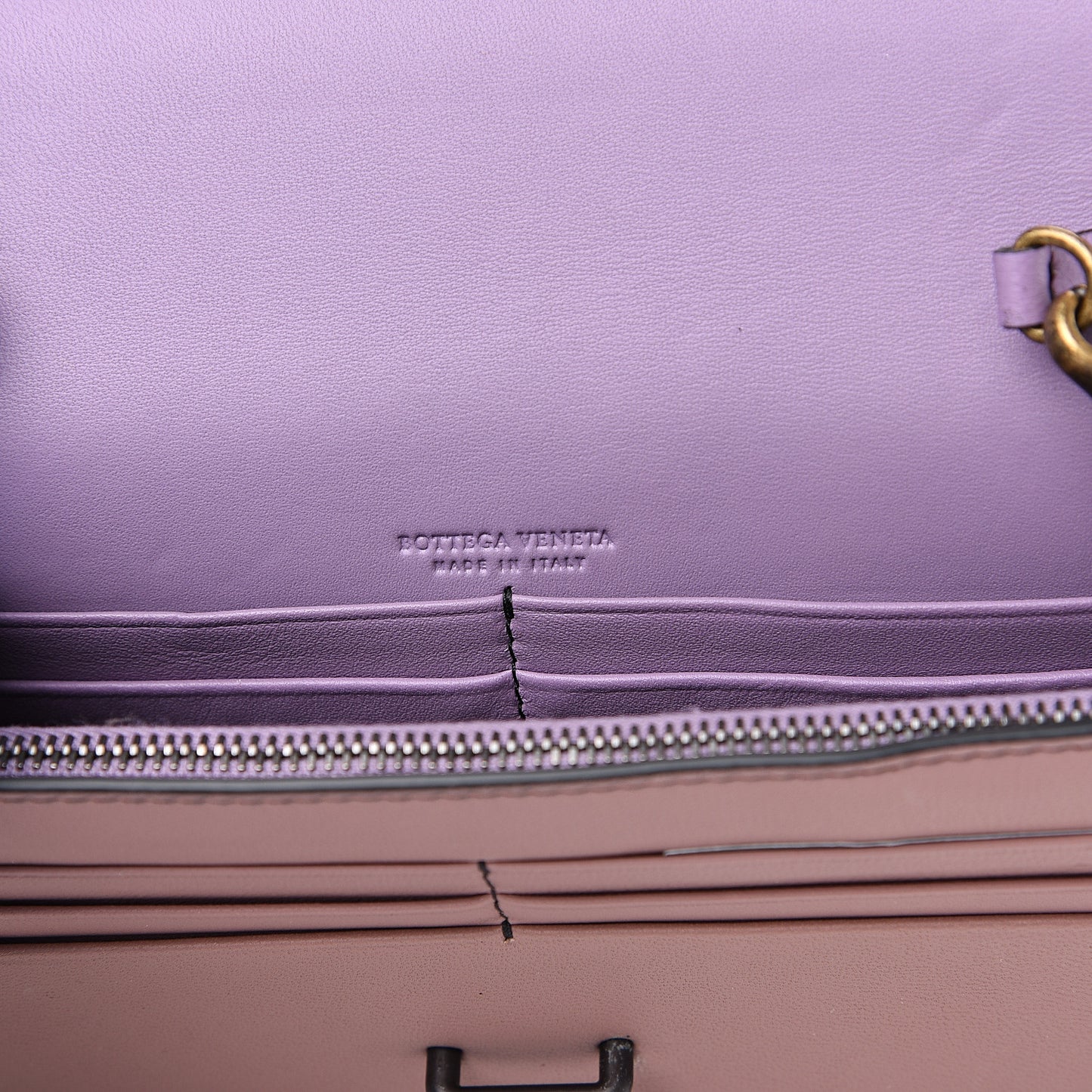 Nappa Tri-Color Chain Wallet Magnolia Deco Rose Glicine