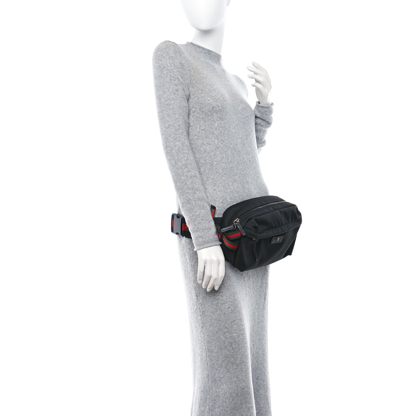 Techno Canvas Web Belt Bag Black