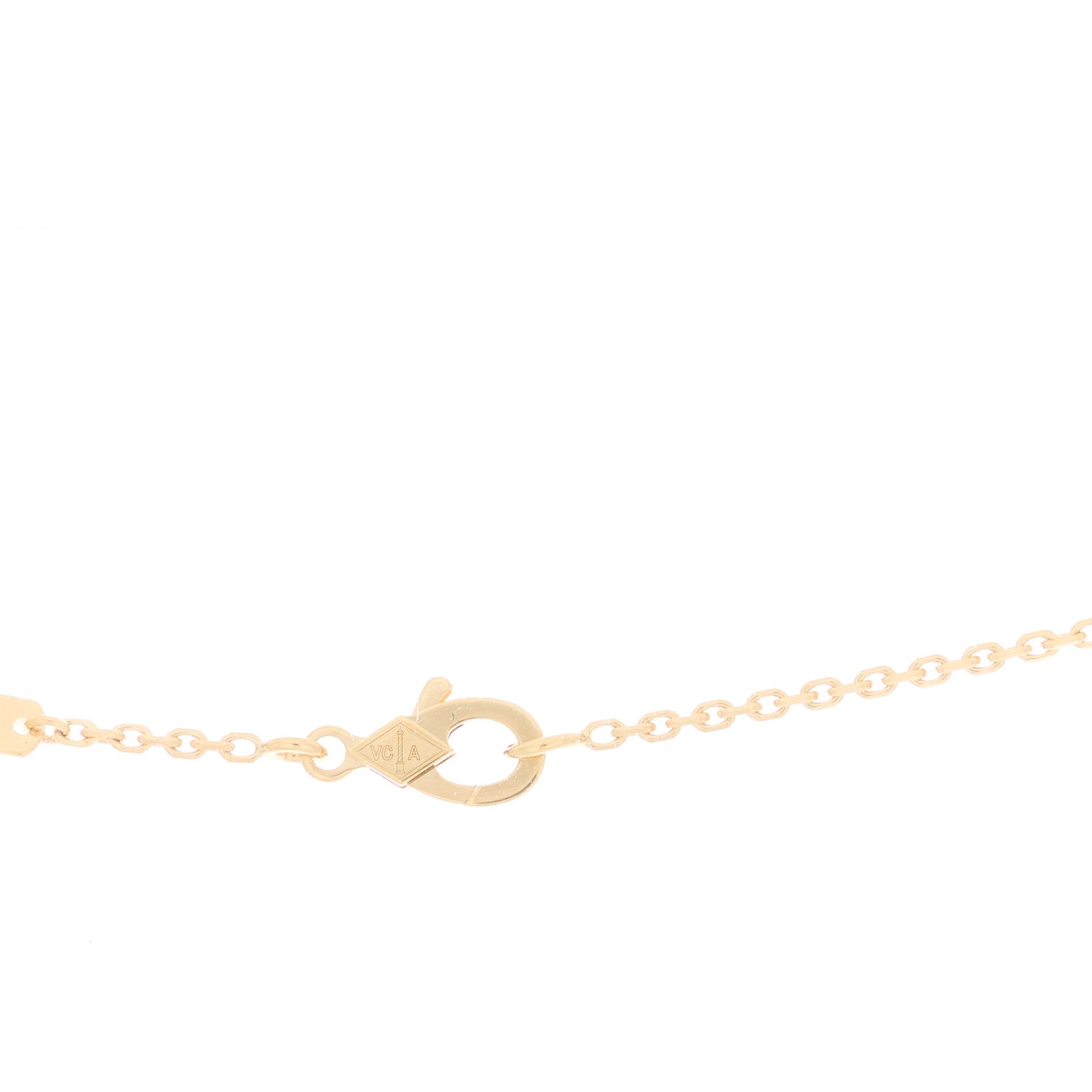18K Yellow Gold Guilloche Vintage Alhambra Pendant Necklace