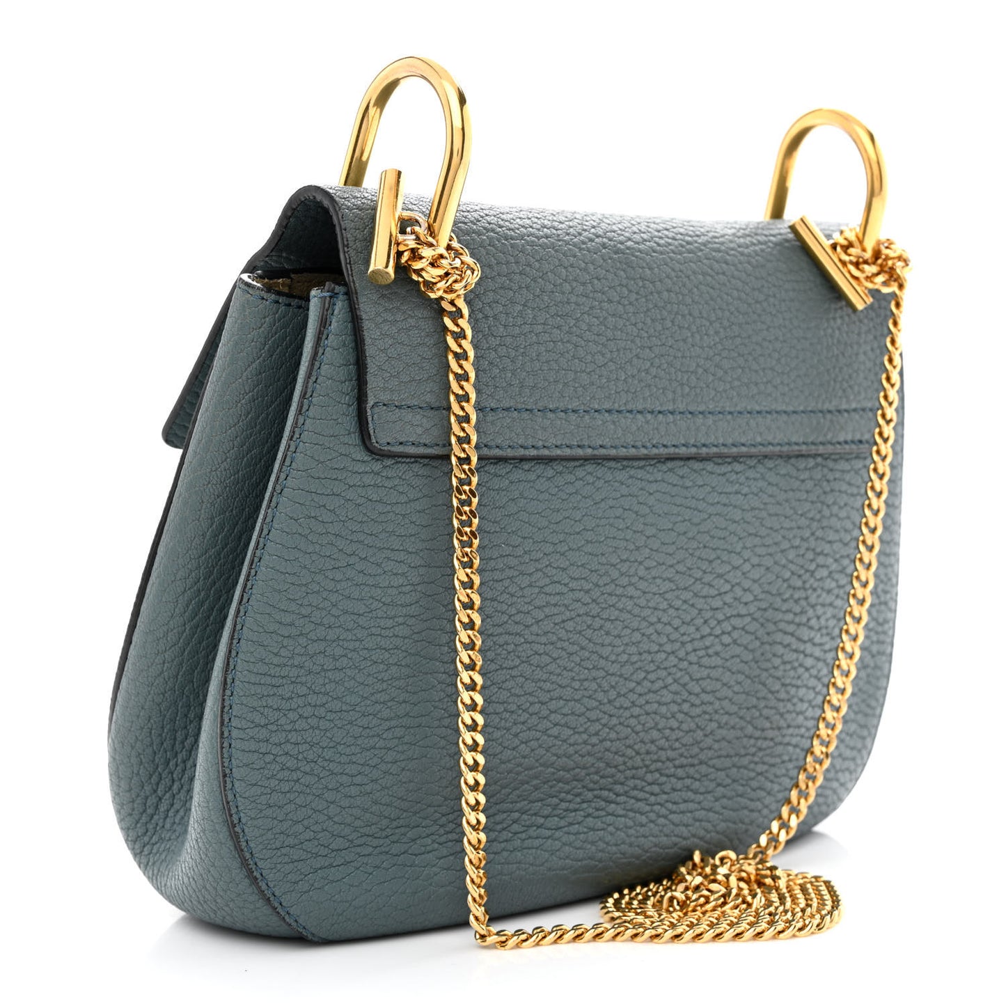 Grained Lambskin Drew Shoulder Bag Cloudy Blue