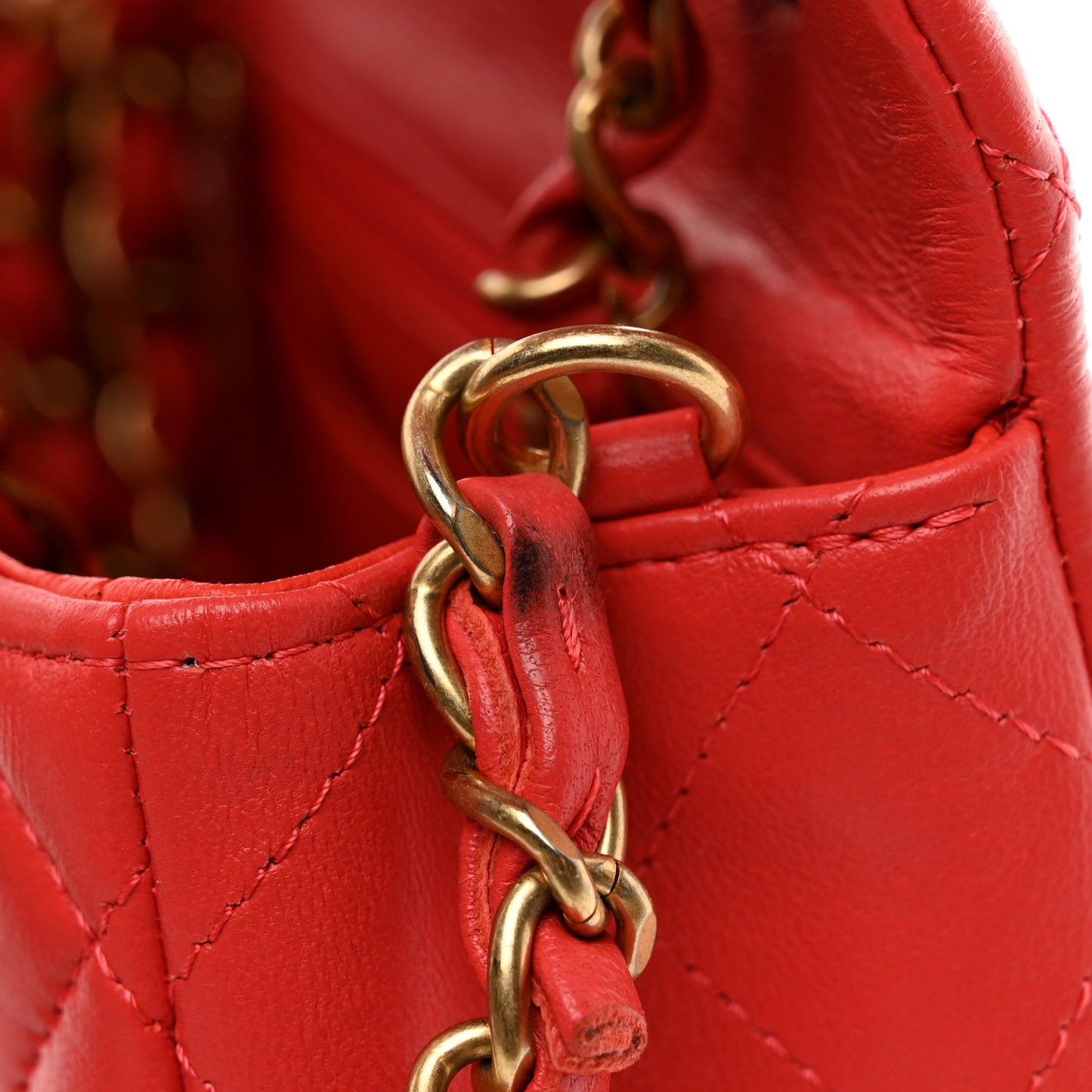 Lambskin Quilted Mini Rectangular Flap Red
