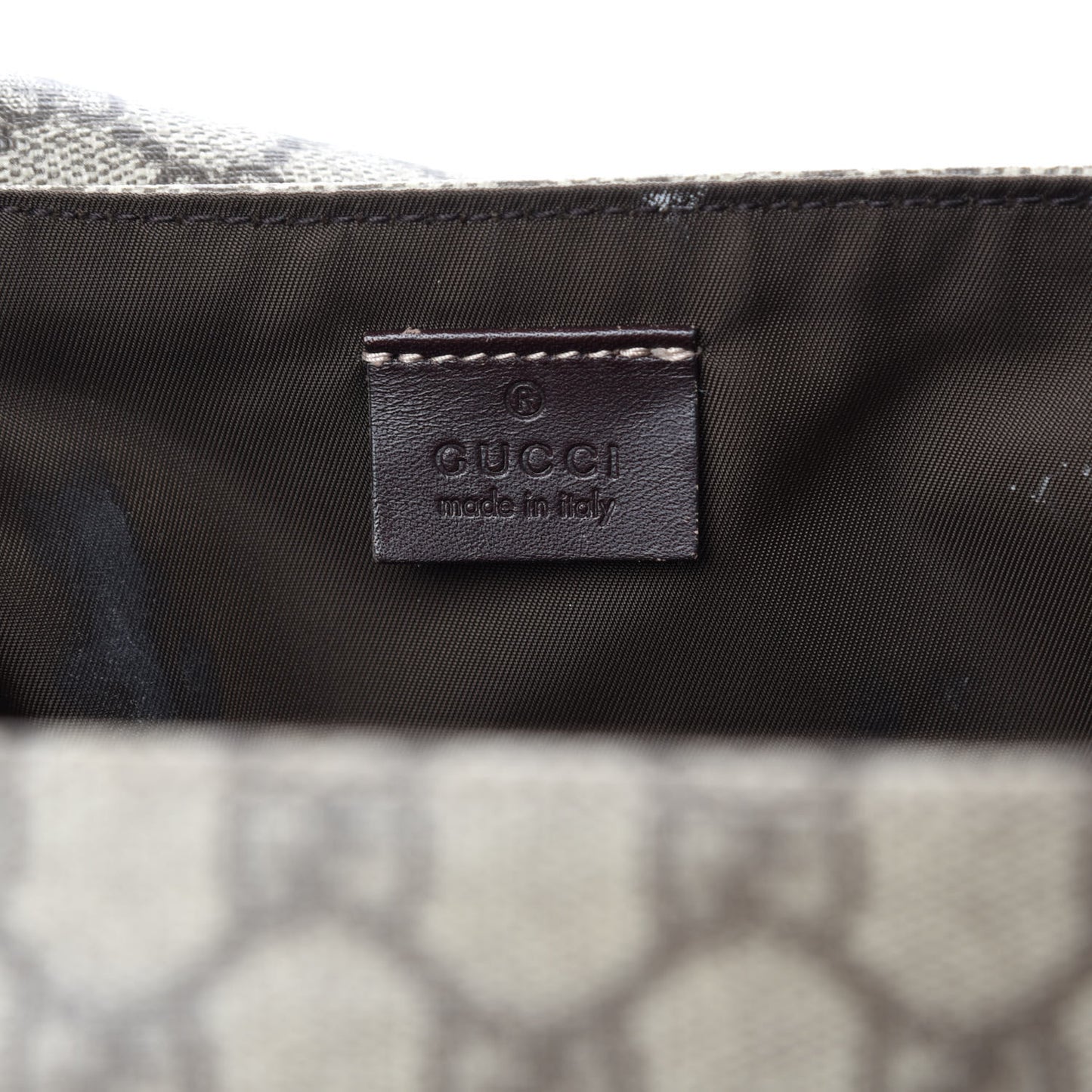 GG Supreme Monogram Selleria Calfskin Messenger Diaper Bag Beige Ebony Cocoa Dark Chocolate