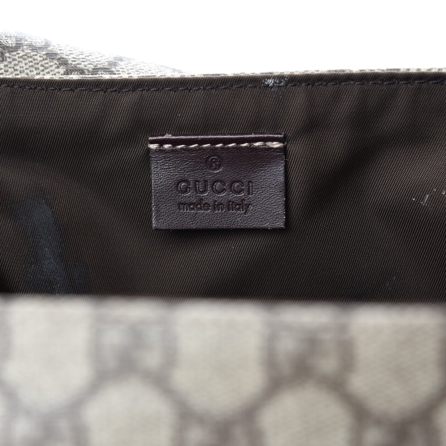 Gucci GG Supreme Monogram Selleria Calfskin Messenger Diaper Bag Beige Ebony Cocoa Dark Chocolate 11 of 13