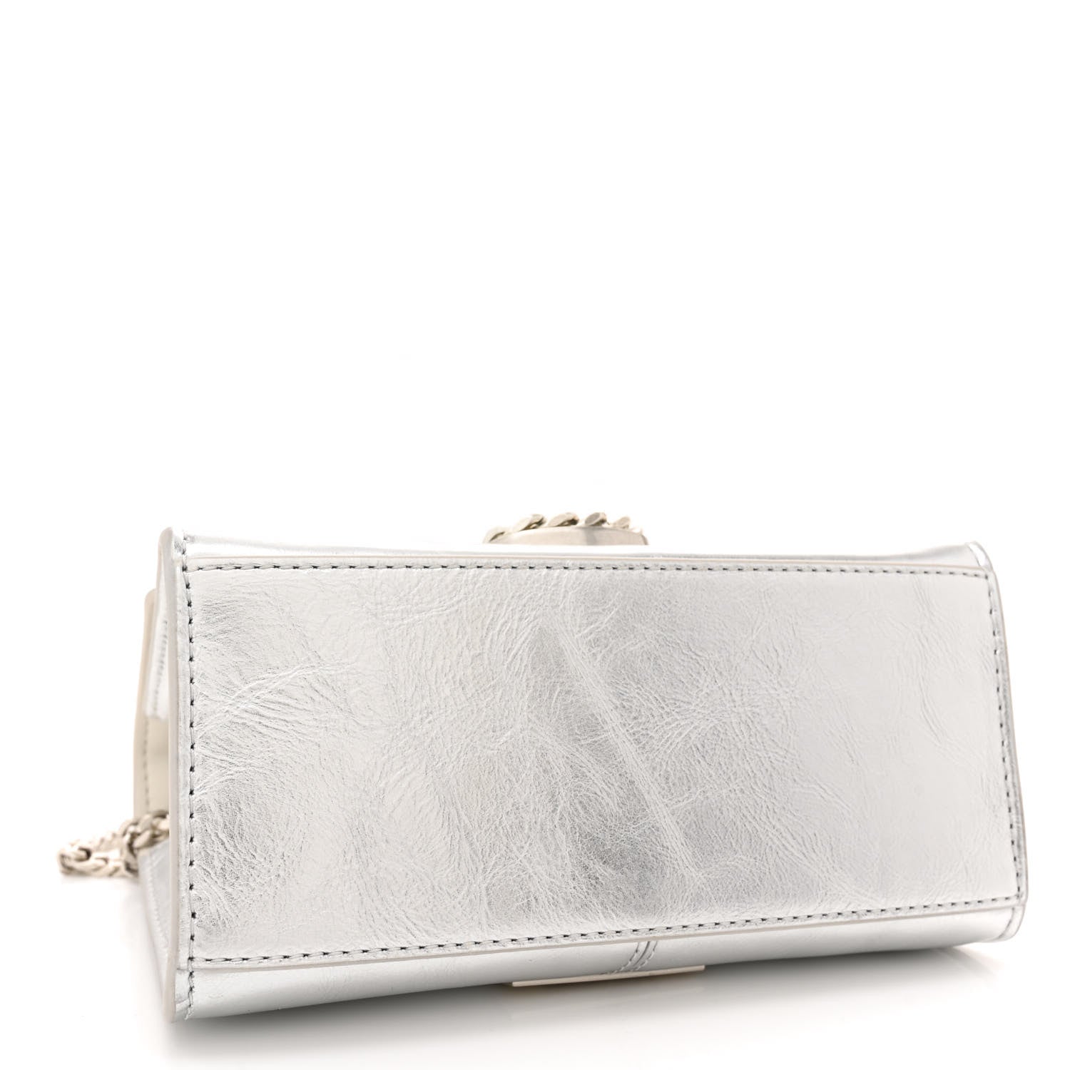 Marc Jacobs Calfskin The Metallic St. Marc Mini Top Handle Bag Silver 4 of 11
