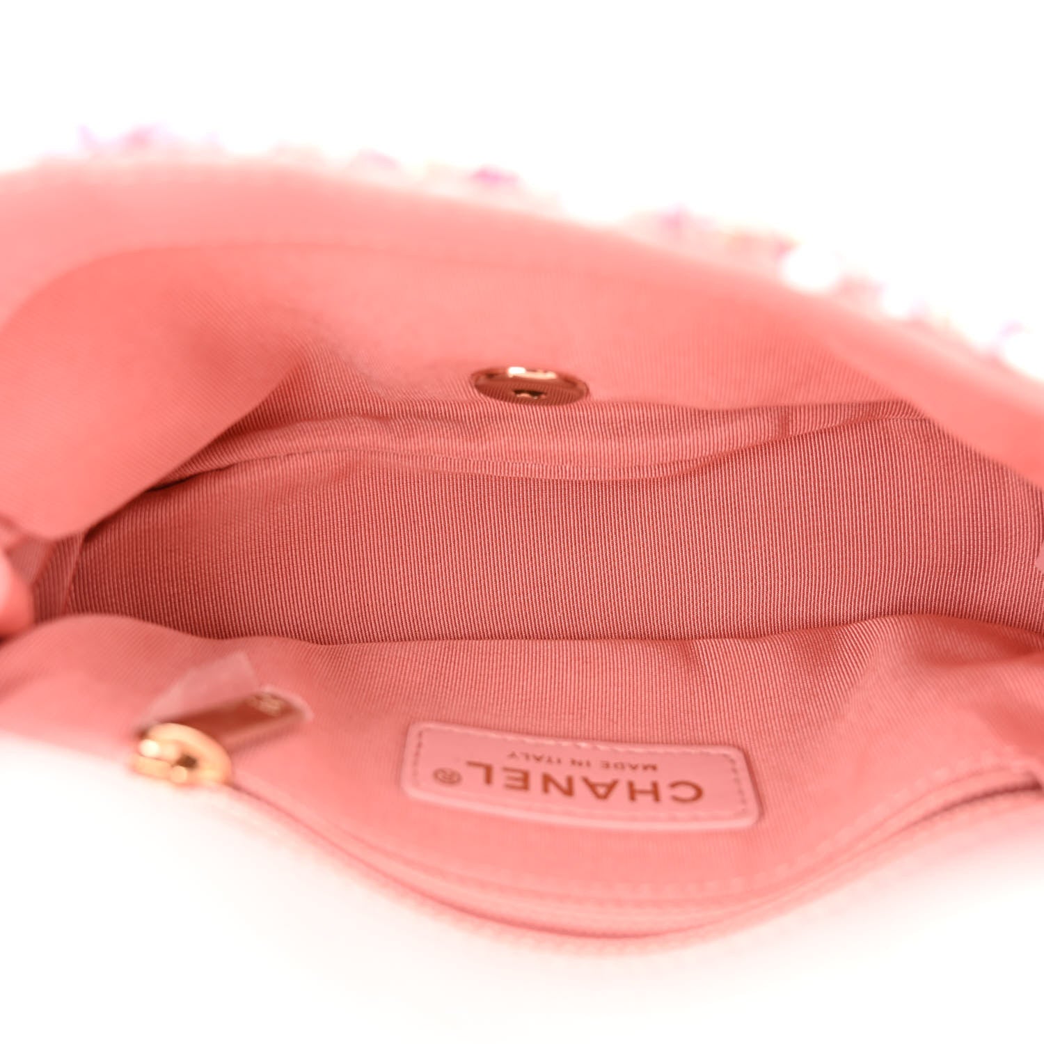 Chanel Tweed Mini Pearl Handle Flap Pink Beige Orange Ecru 5 of 10