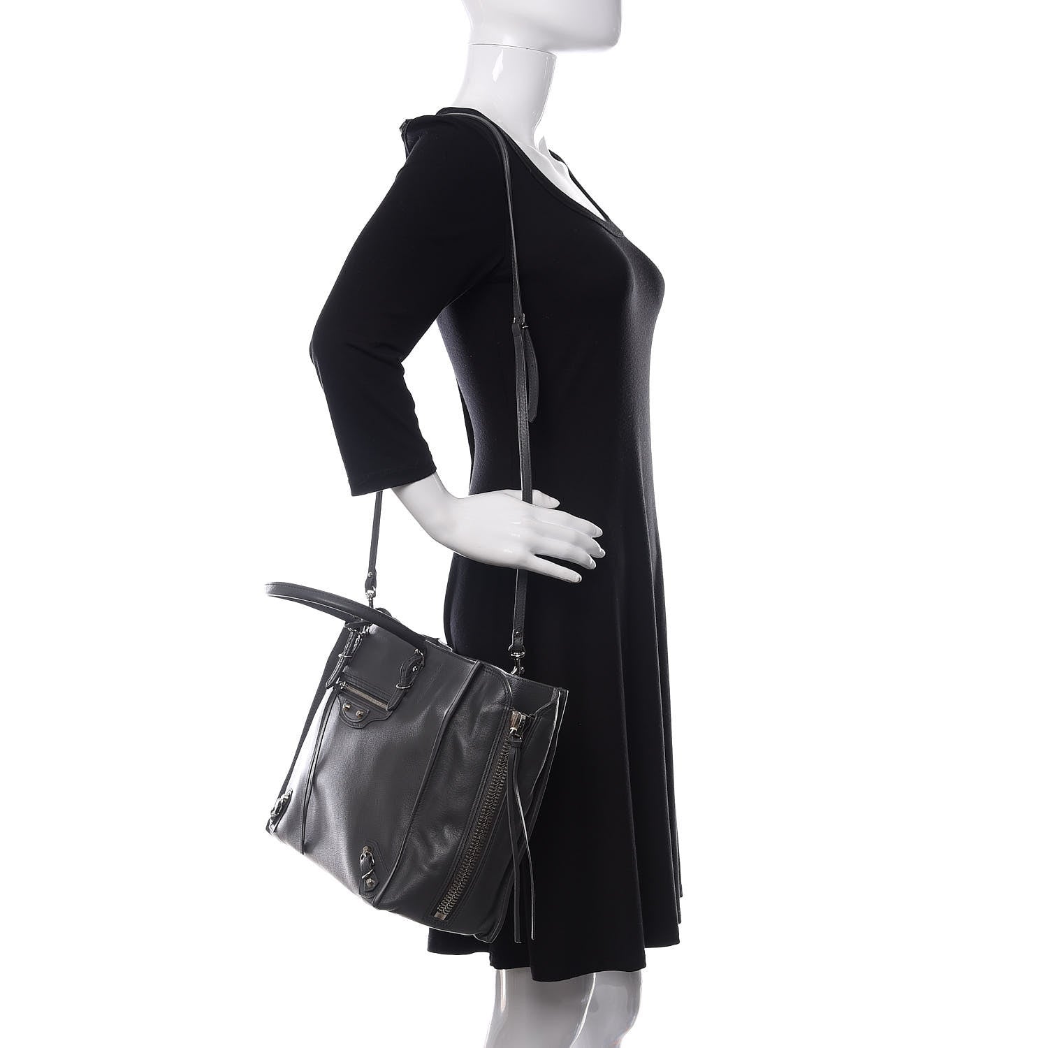 Balenciaga Veau Papier B4 Zip Around Tote Gris Fossile 2 of 11