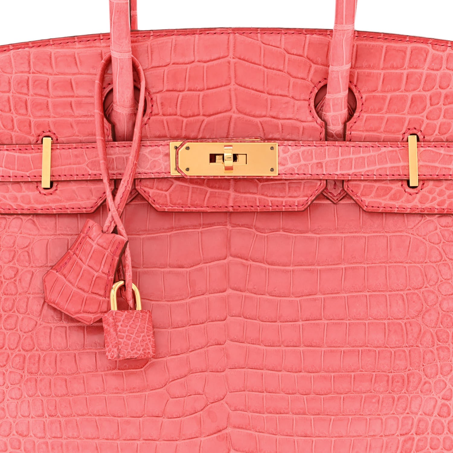 Hermes Matte Porosus Crocodile Birkin 30 Bougainvillea 8 of 11
