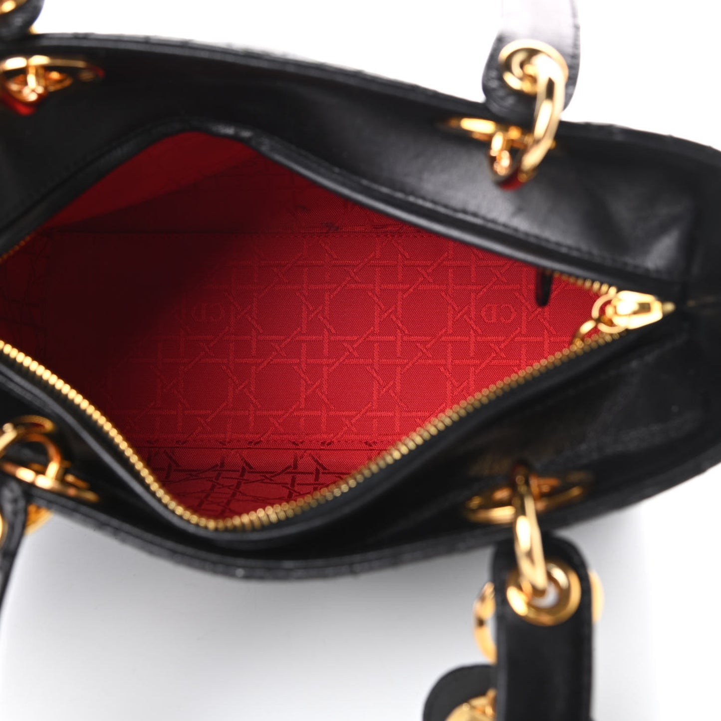 Lambskin Cannage Medium Lady Dior Black