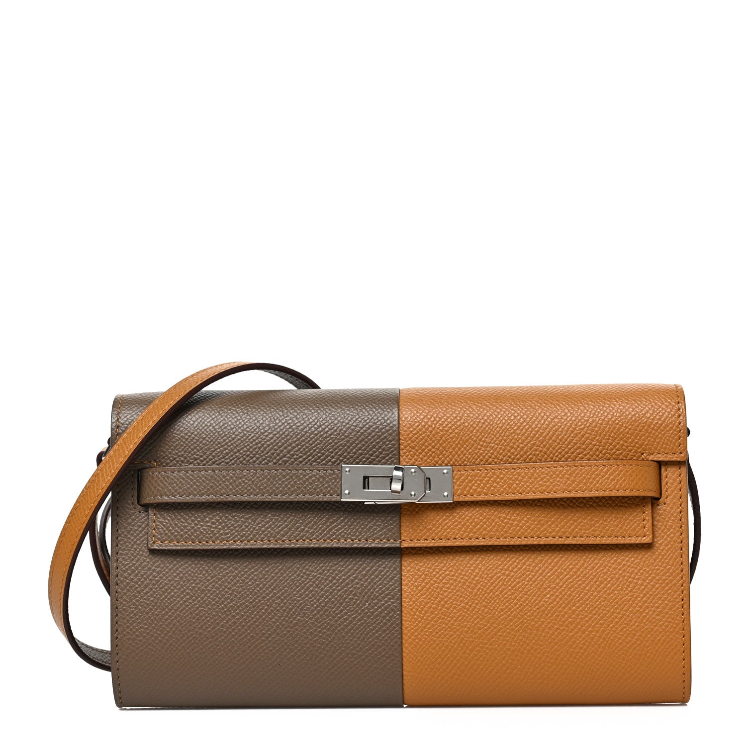 Hermes Epsom Casaque Kelly Wallet To Go Etoupe Sesame Blue indigo 1 of 8