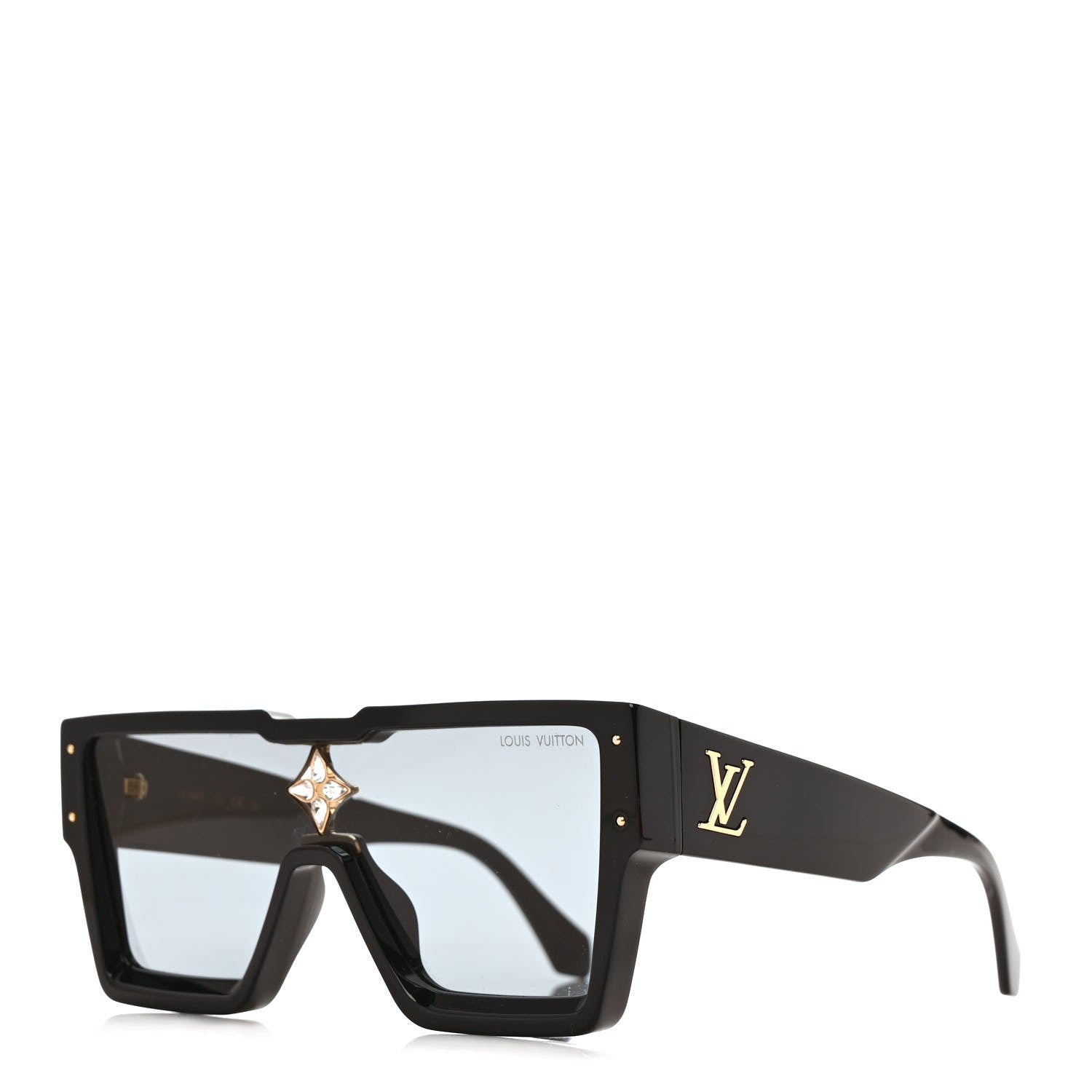 Louis Vuitton Acetate Swarovski Crystal Cyclone Sunglasses Z1547E Black 1 of 8