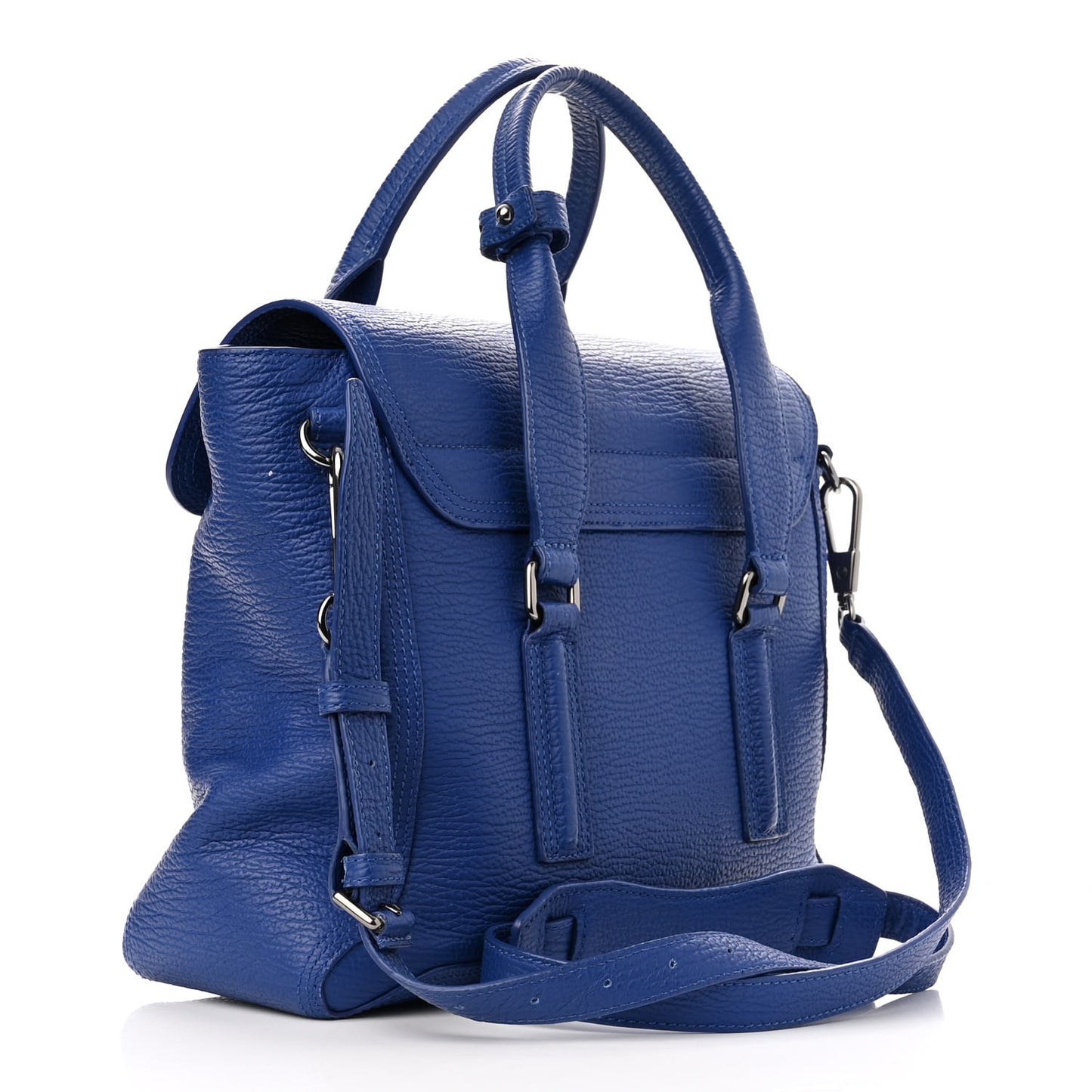 Textured Calfskin Medium Pashli Satchel Cobalt