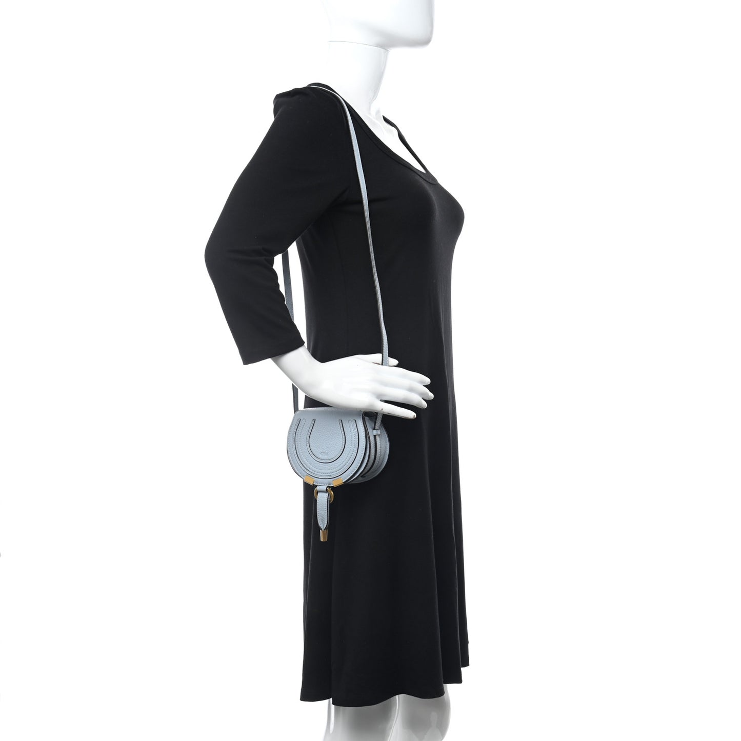 Calfskin Nano Marcie Saddle Bag Shady Blue