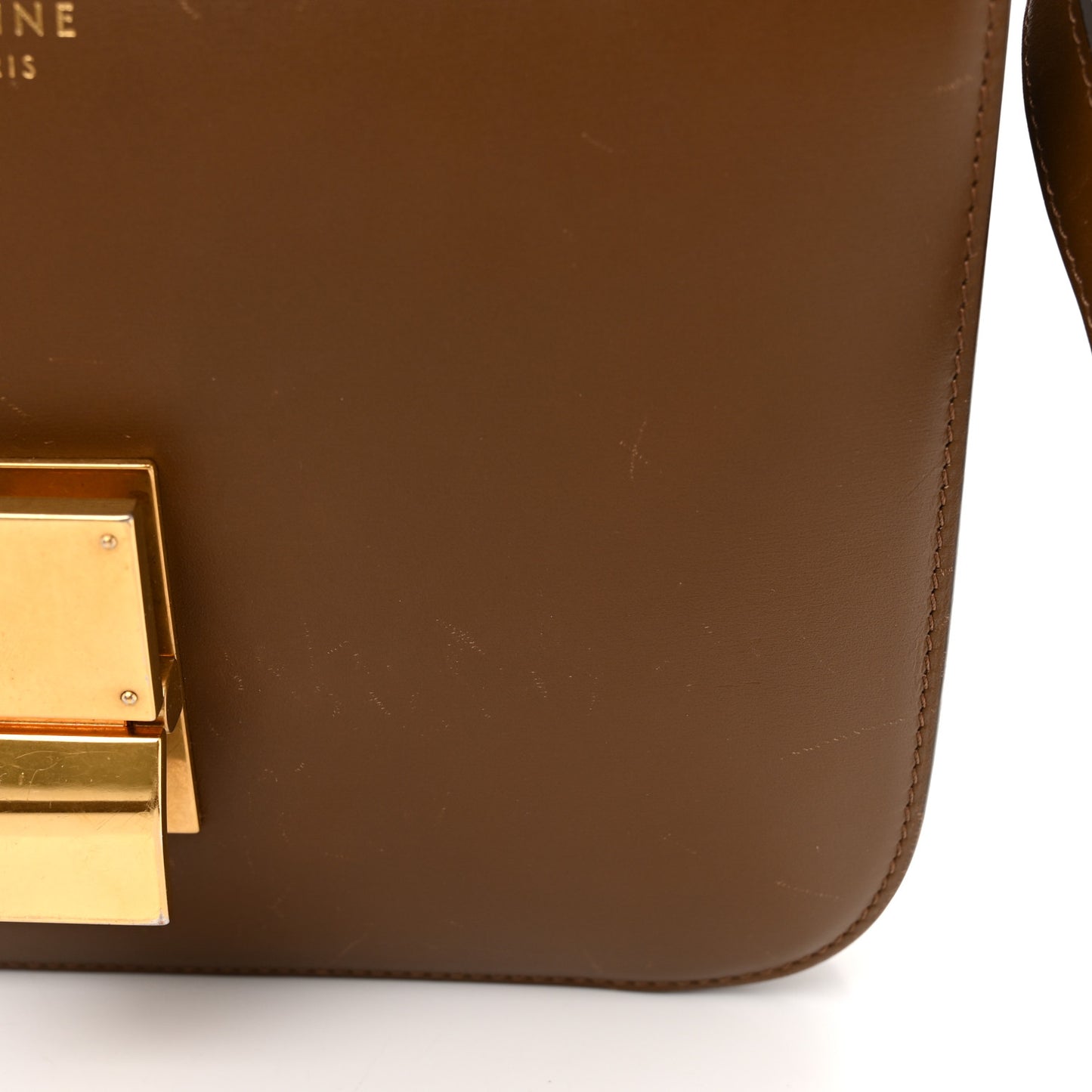 Smooth Calfskin Medium Classic Box Flap Bag Camel