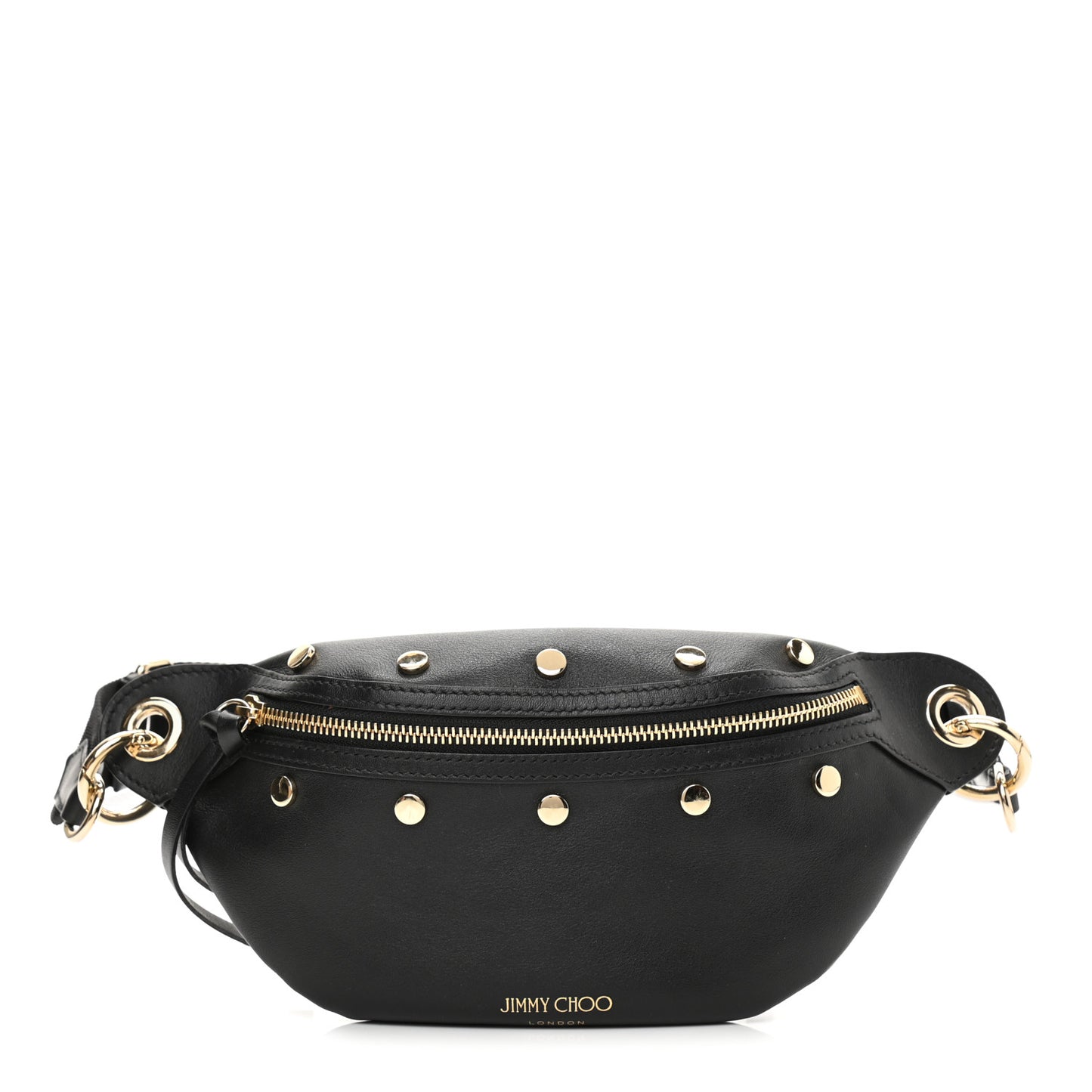 Calfskin Studded Lockett Belt Bag Black