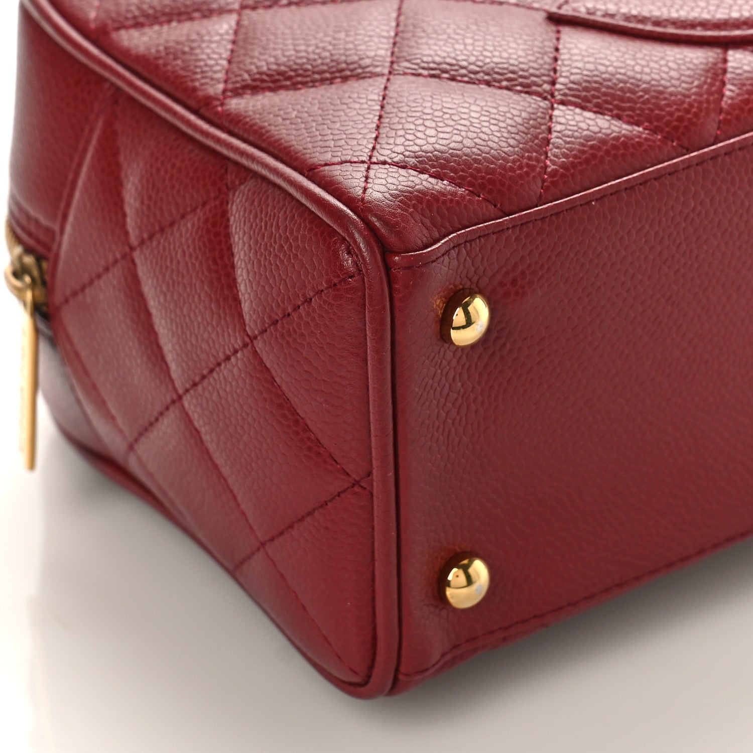 Chanel Caviar Quilted Small Bowler Dark Red 7 of 8