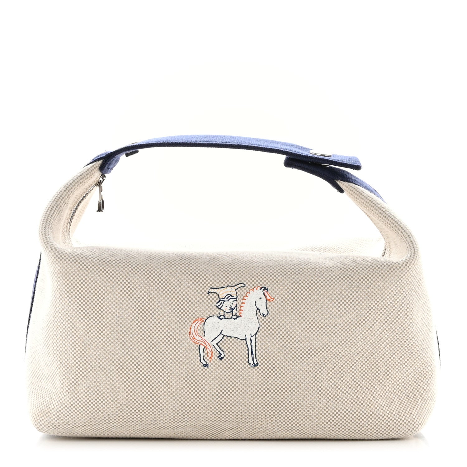 Hermes Canvas Large Bride-A-Brac Cabriole Case Gris Perle 1 of 12
