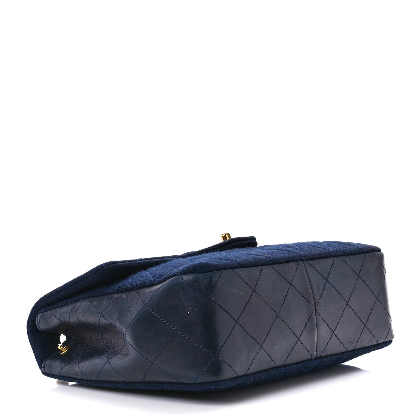 Jersey Lambskin Quilted Mini Square Flap Navy