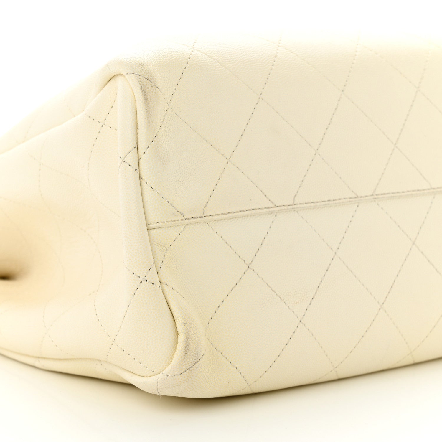 Chanel Caviar Stitched Large Shopping Tote White 9 of 11