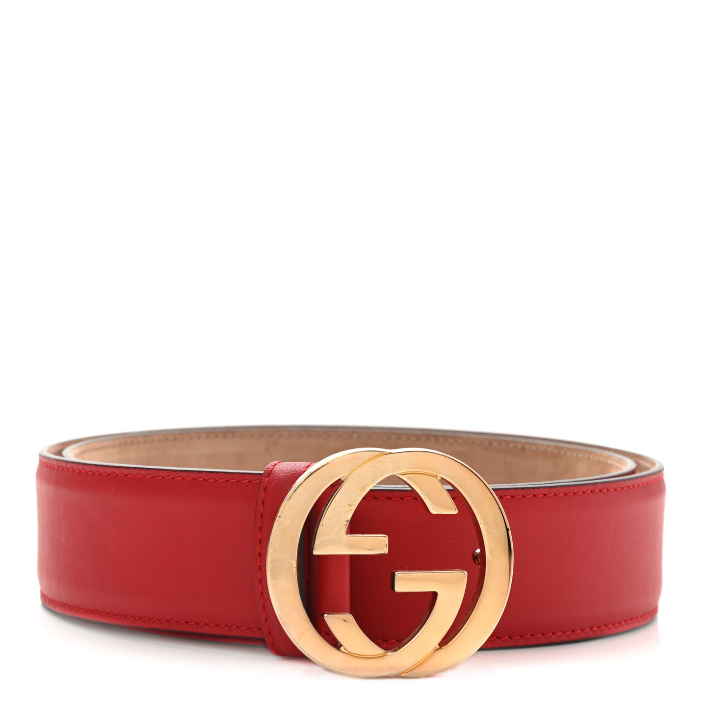 Moon Calfskin Interlocking G 37mm Belt 85 34 Tabasco