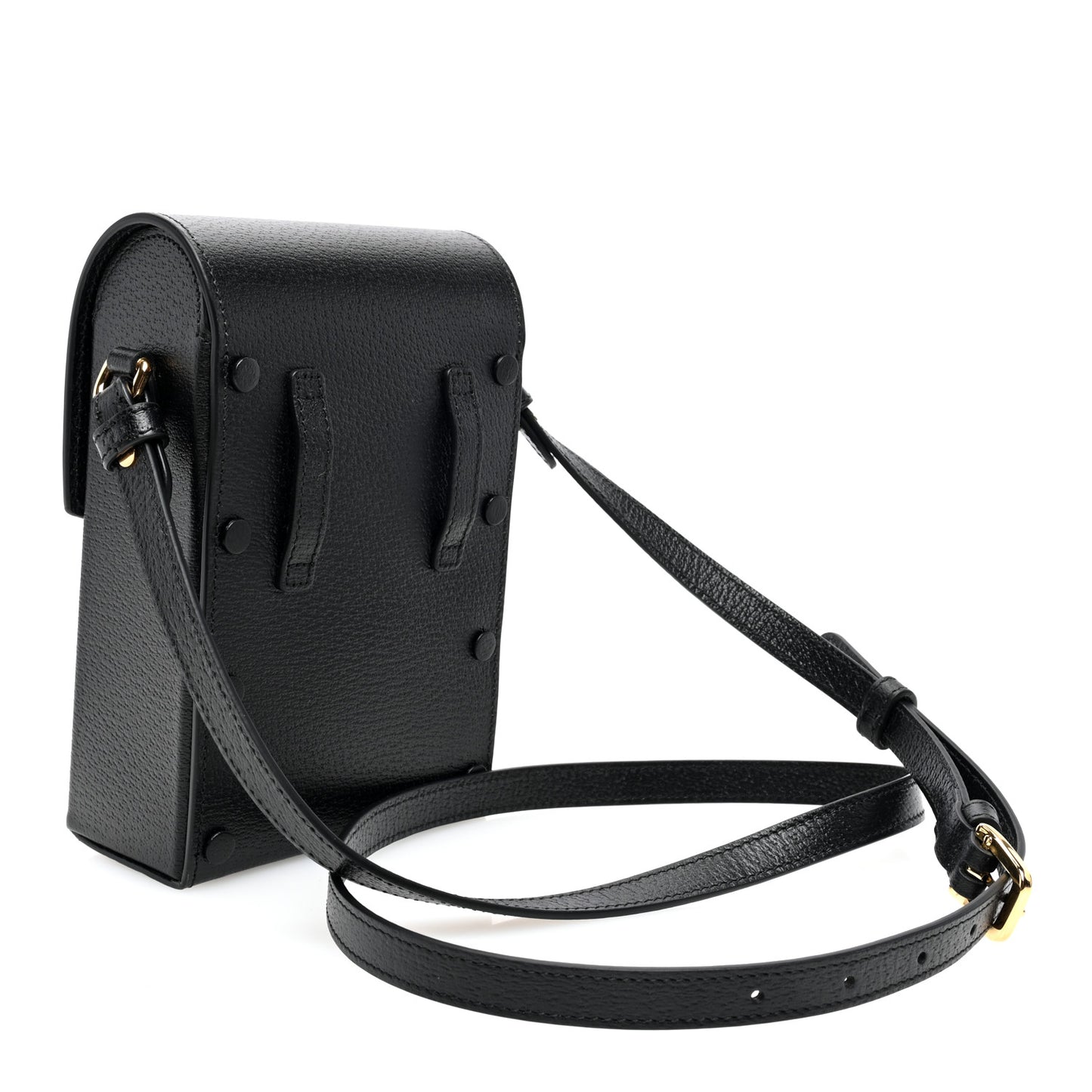 Boarded Plutone Calfskin Mini Horsebit 1955 Crossbody Bag Black