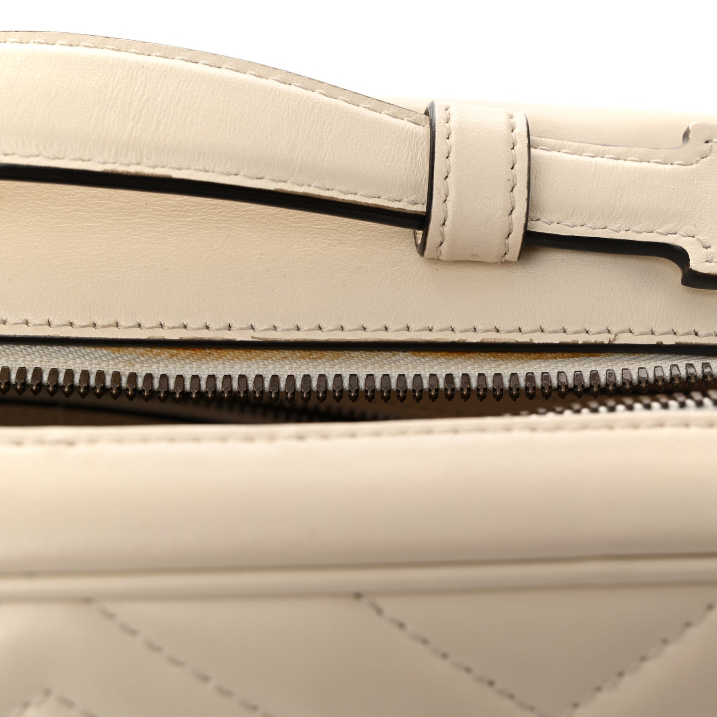 Calfskin Matelasse Sylvie Web Small GG Marmont Top Handle Shoulder Bag White