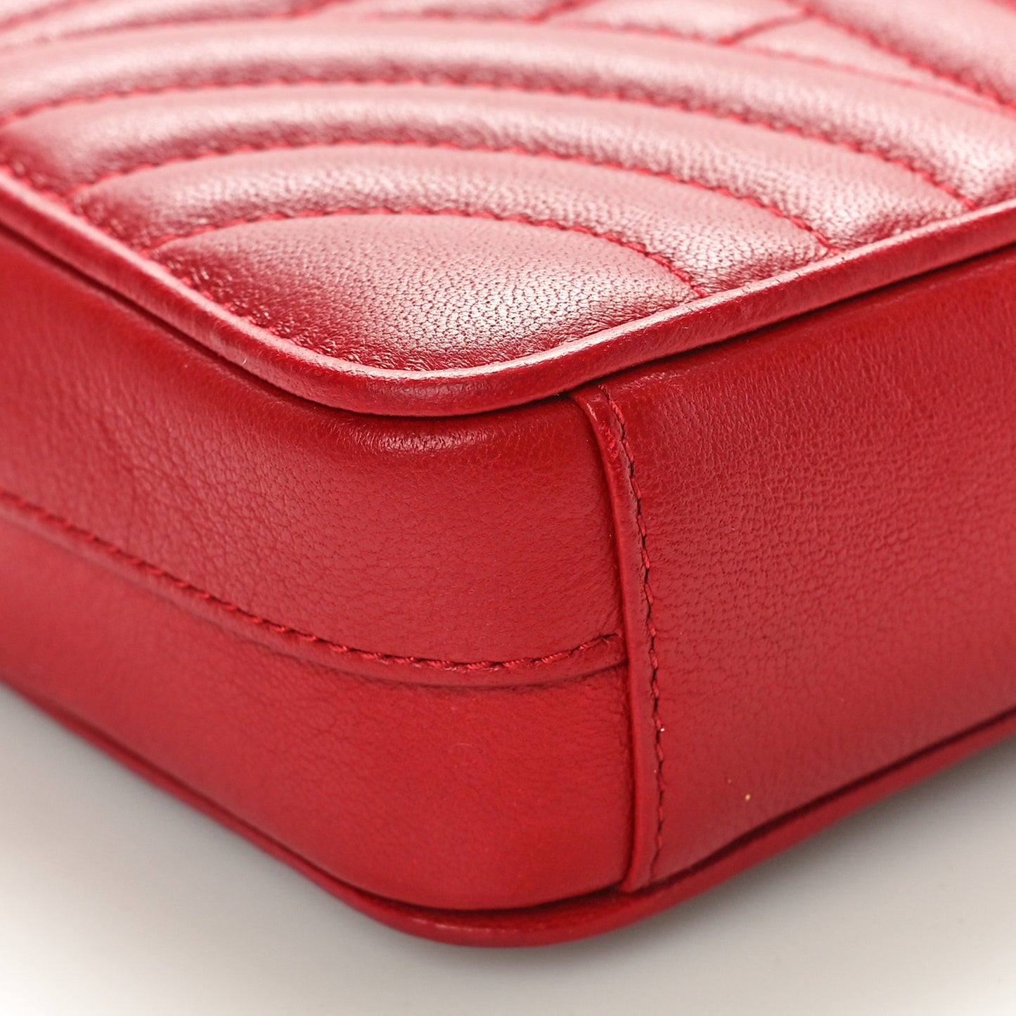 Soft Calfskin Diagramme Double Zip Chain Crossbody Bag Rosso