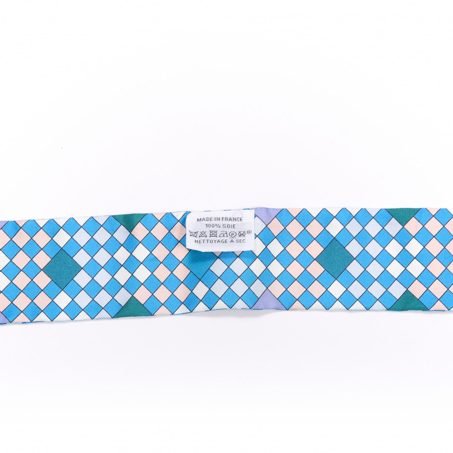 Silk Colliers De Chiens Remix Twilly White Turquoise