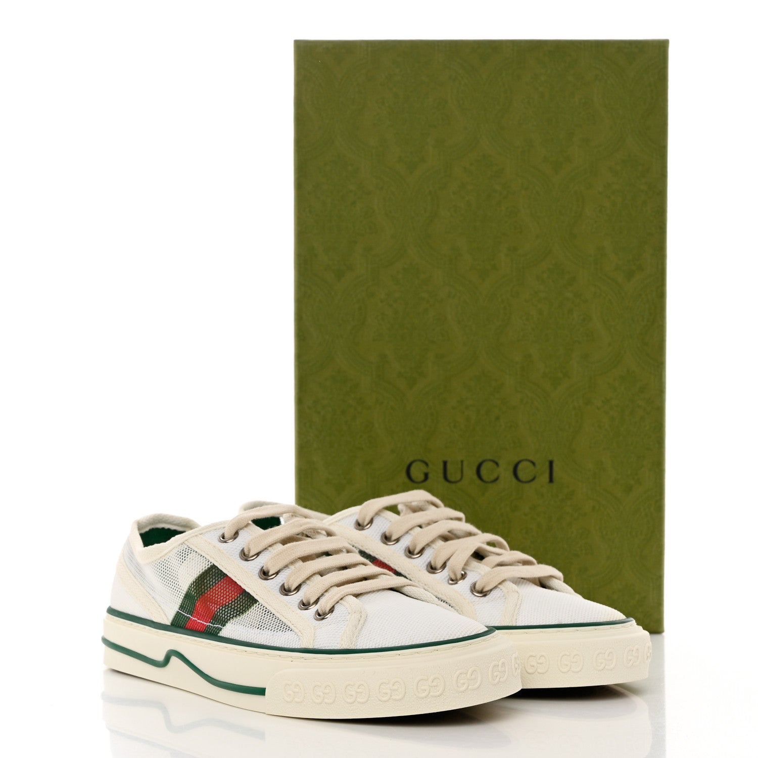 Gucci Mesh Web Womens 1977 Tennis Sneakers 35.5 Great White Mystic White 8 of 8