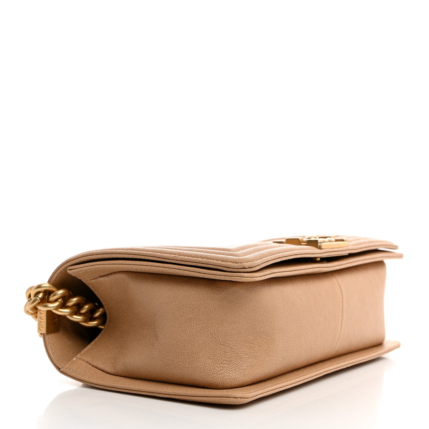 Caviar Quilted Medium Boy Flap Beige