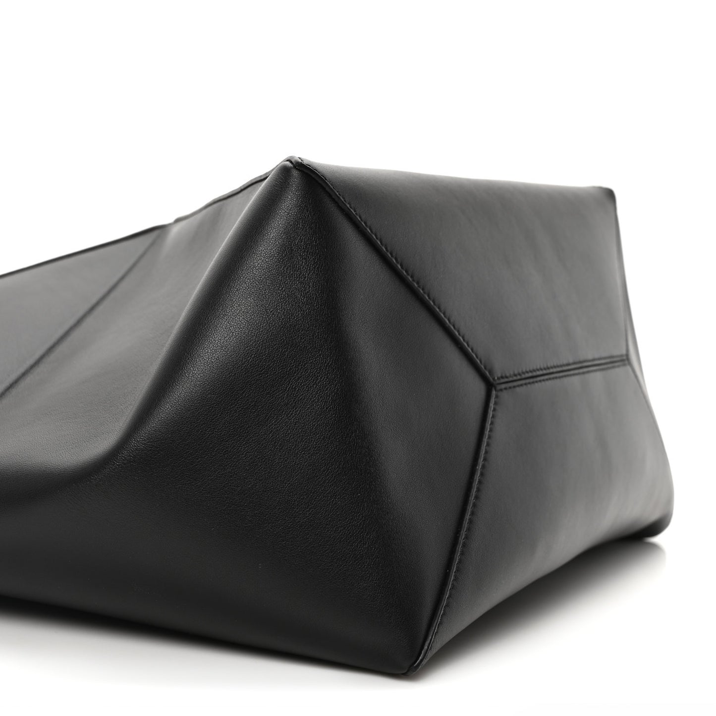 Shiny Calfskin Large Puzzle Fold Tote Black
