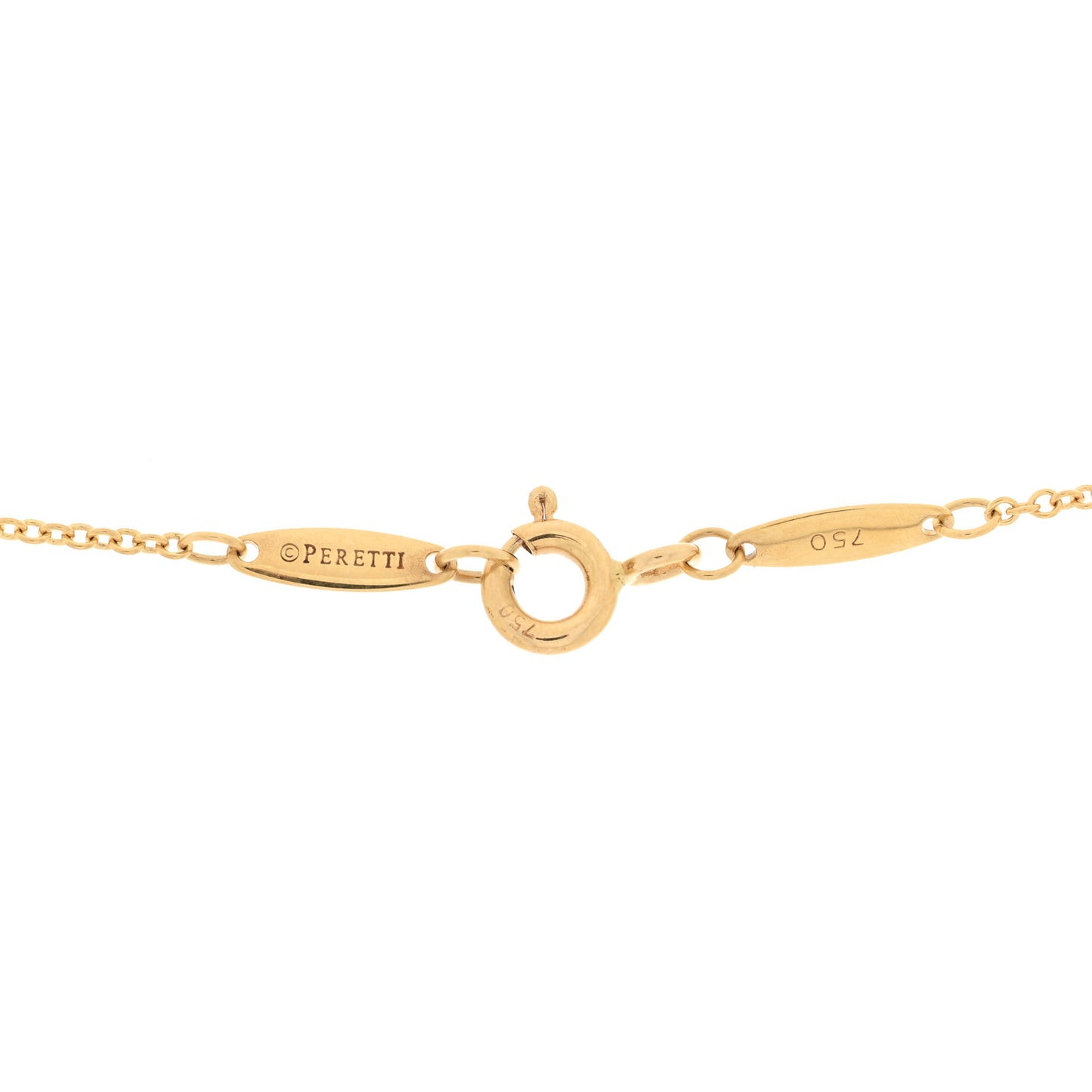 18K Yellow Gold 12mm Elsa Peretti Cross Pendant Necklace