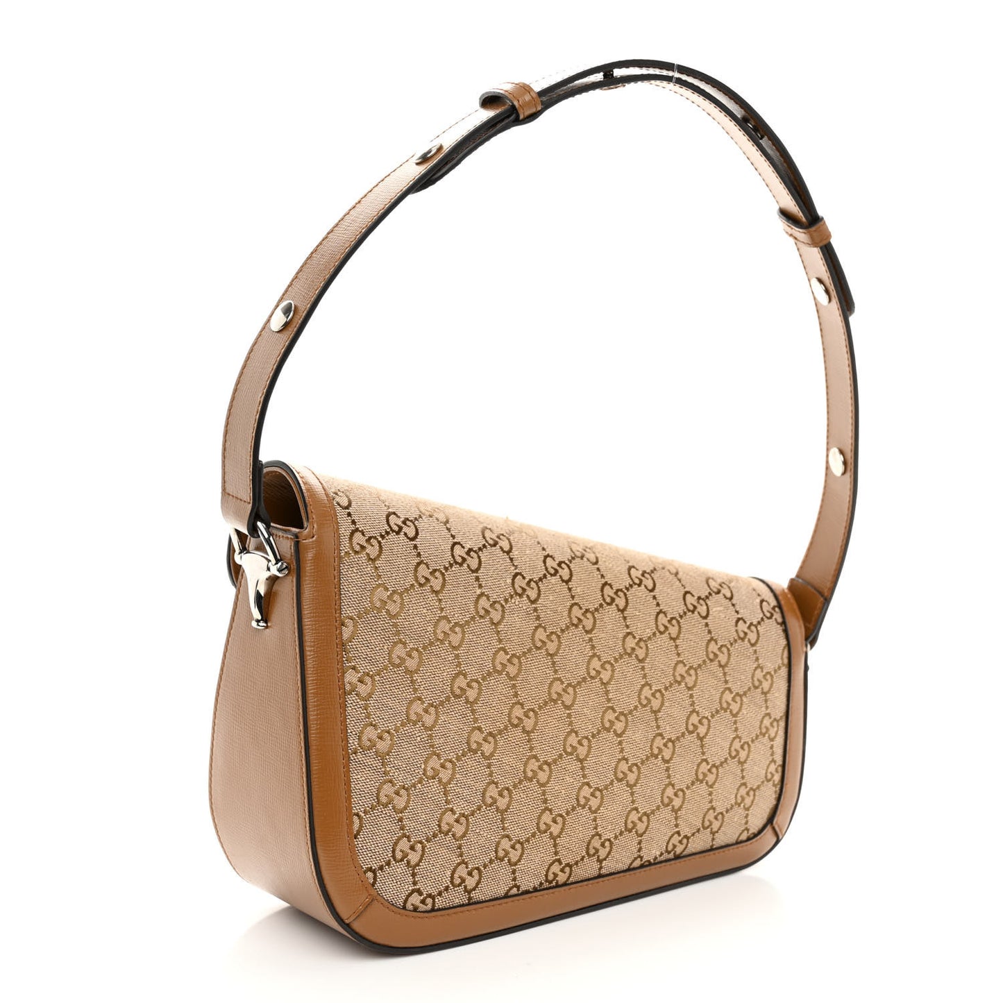 Monogram Small Horsebit 1955 Asymmetric Shoulder Bag Beige Brown Sugar