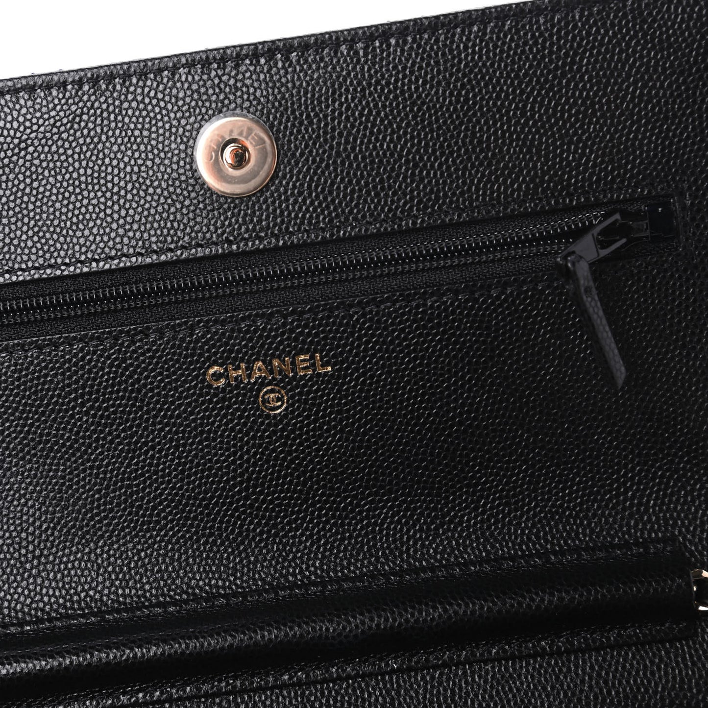 Caviar Quilted French New Wave Chain CC Wallet On Chain WOC Black