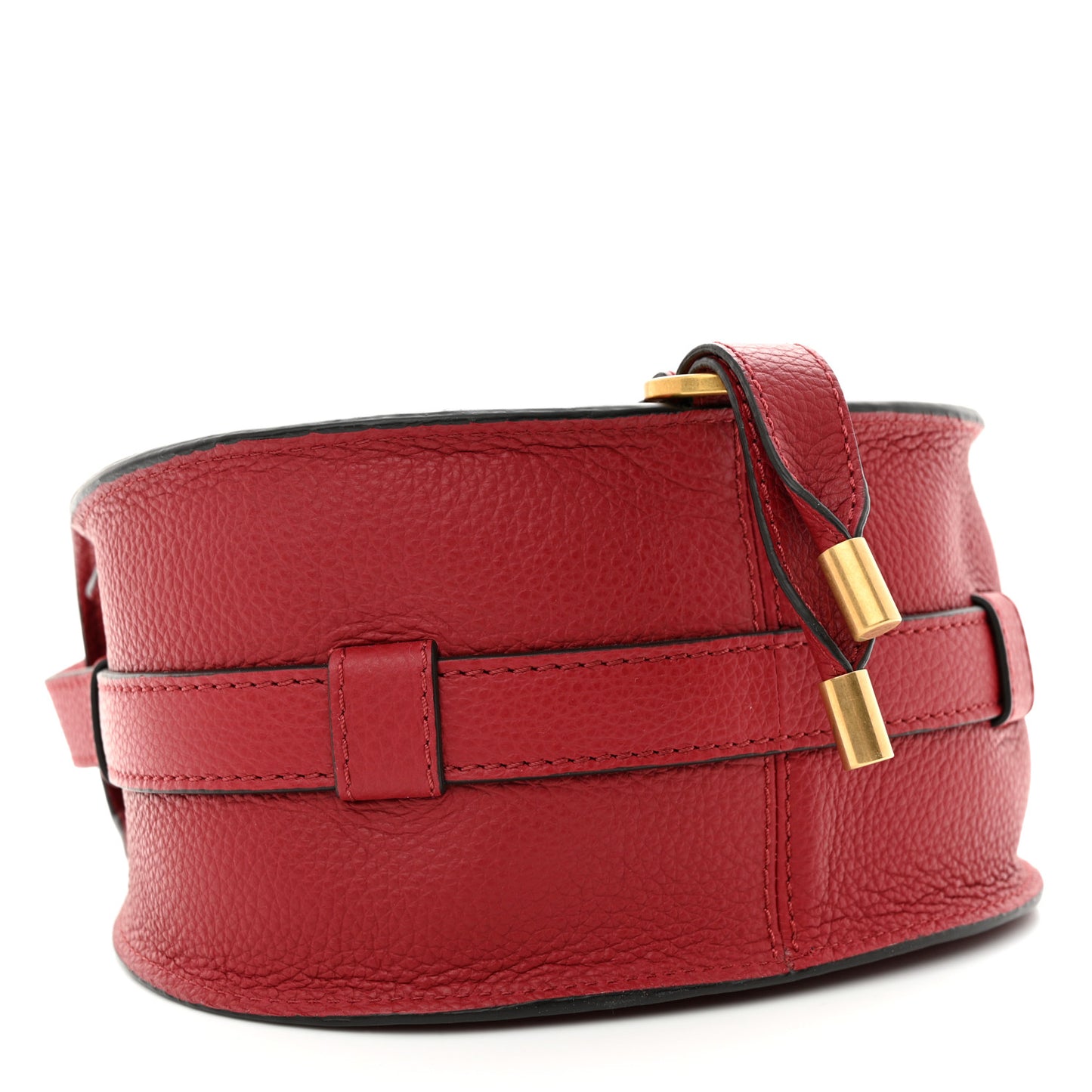 Grained Calfskin Small Marcie Saddle Bag Red